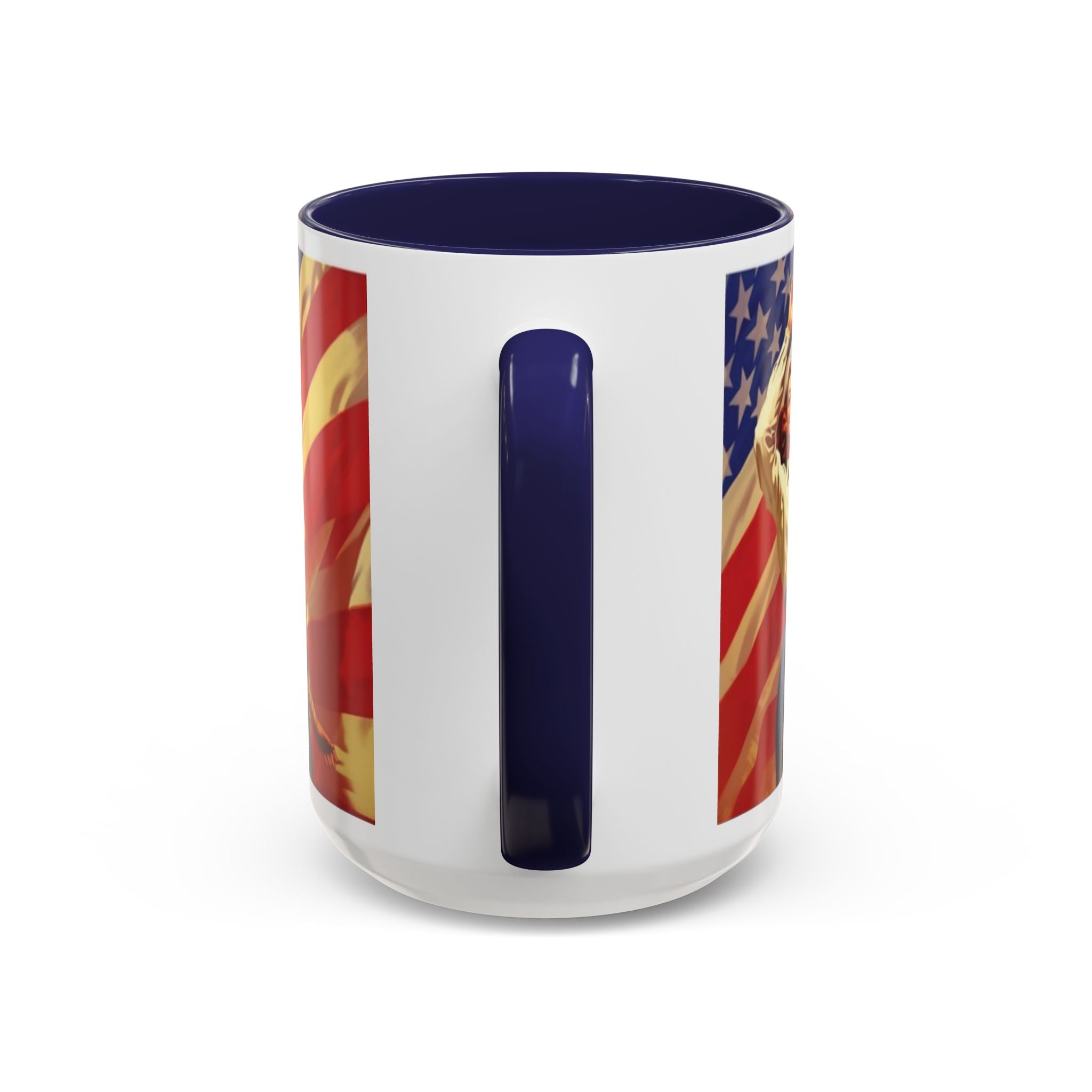 Patriotic Pin-Up Coffee Mug — Vintage American Flag Accent (11/15 oz) - Creations by Chris and Carlos