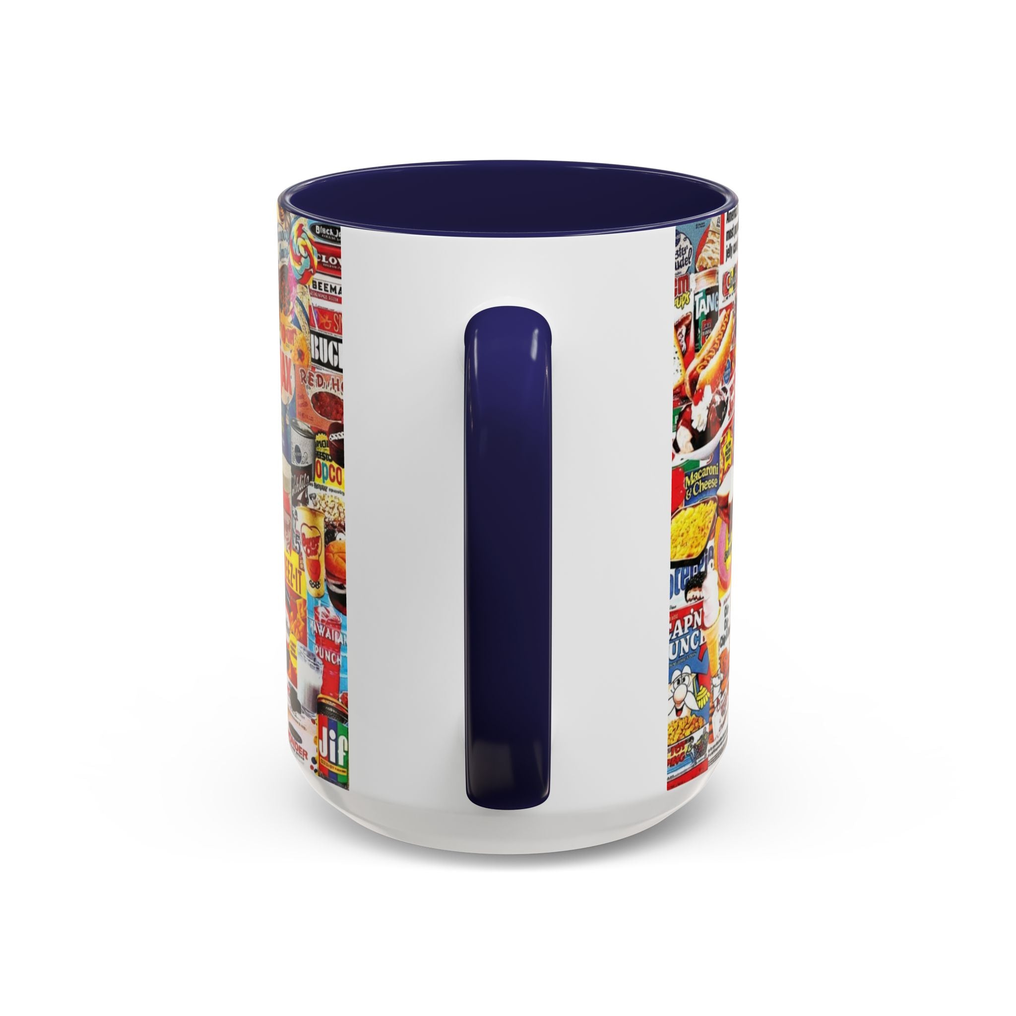 Retro Snack Collage Mug — Vintage Candy & Cereal Packaging Accent Coffee Mug - Creations by Chris and Carlos