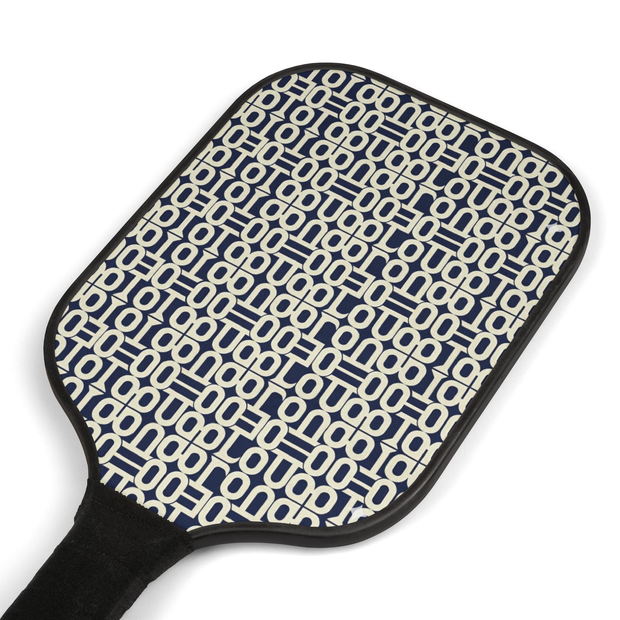 Pickleball Paddles & Balls Set — Geometric Black & White Design - Creations by Chris and Carlos