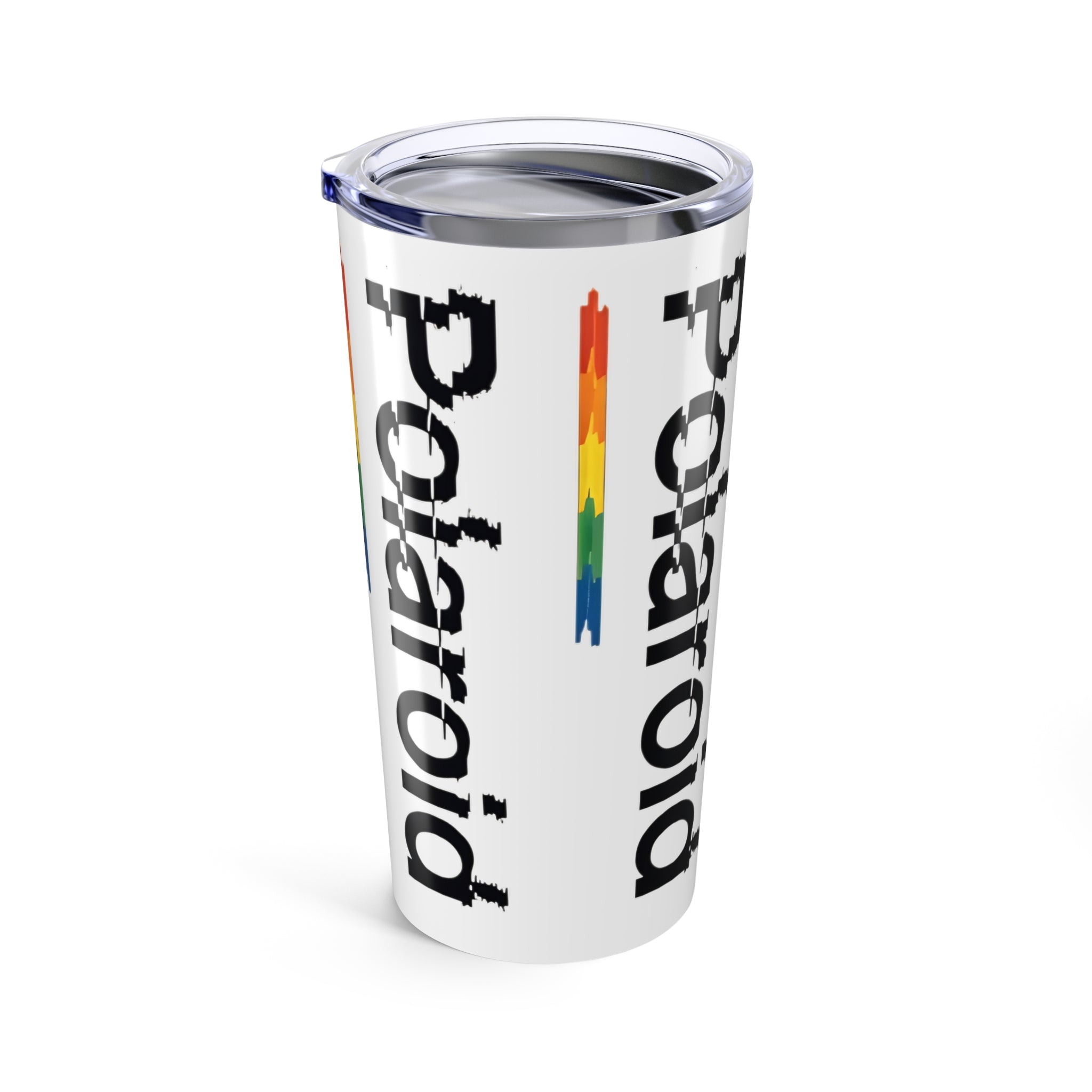 Polaroid Rainbow Logo 20oz Tumbler — Retro Camera Pride Drinkware - Creations by Chris and Carlos
