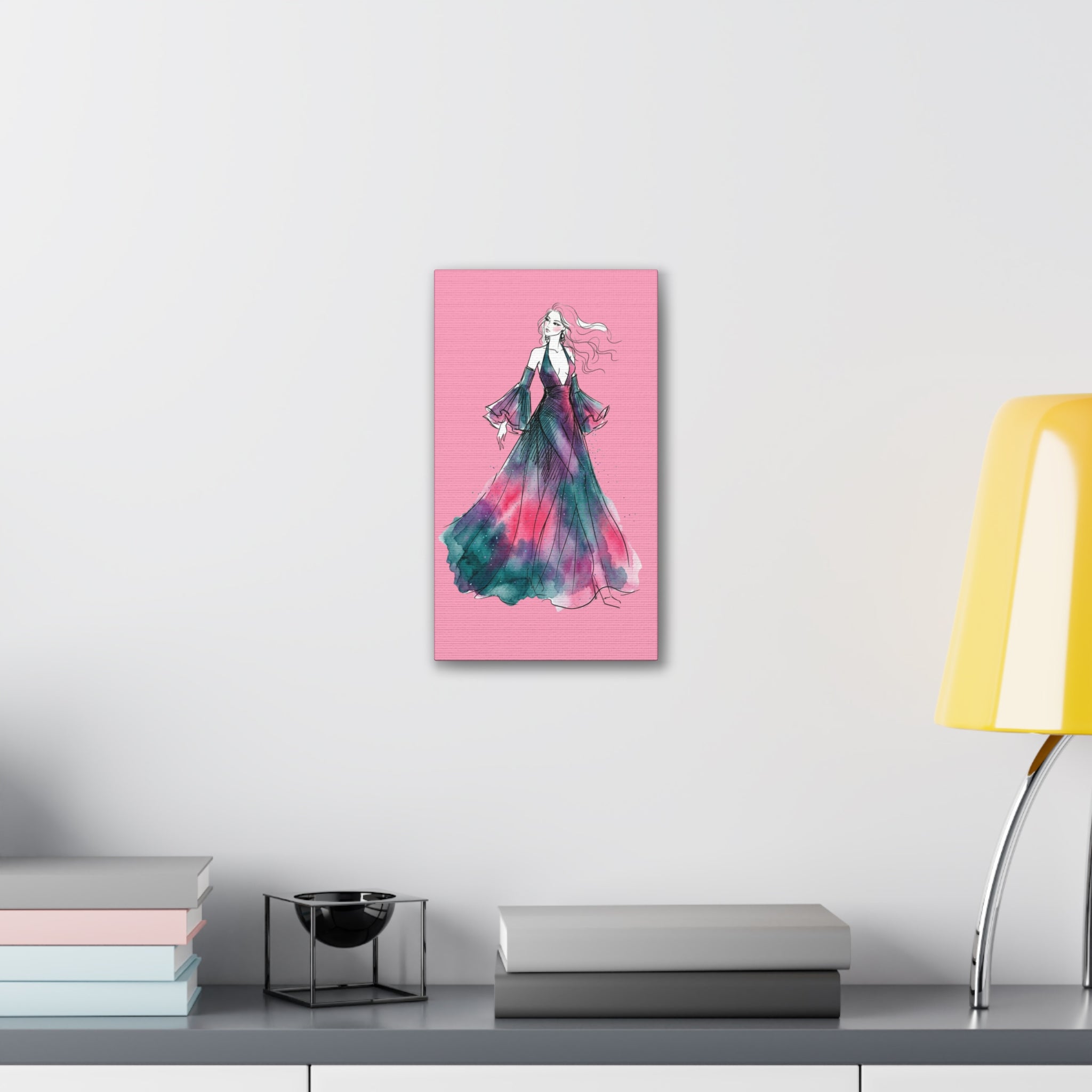 Watercolor Evening Gown Canvas Art — Fashion Illustration Wall Decor - Creations by Chris and Carlos