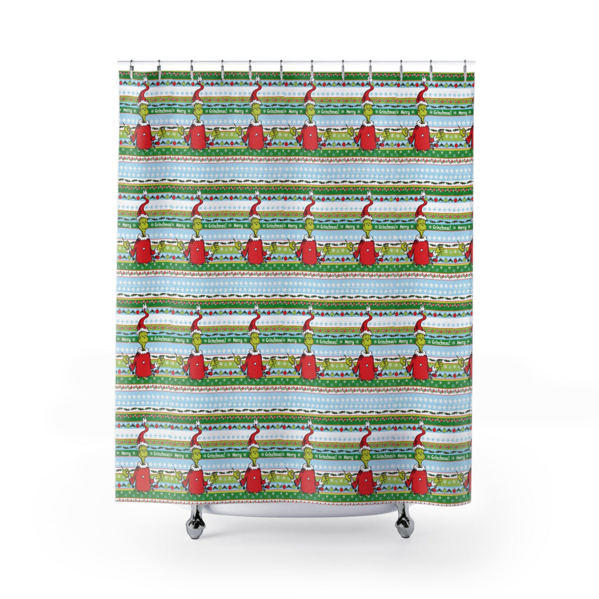 The Grinch Stripe Shower Curtains