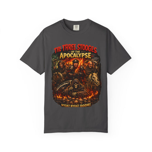 Apocalypse Comedy T-Shirt — "The Three Stooges of the Apocalypse" Graphic Tee - Creations by Chris and Carlos
