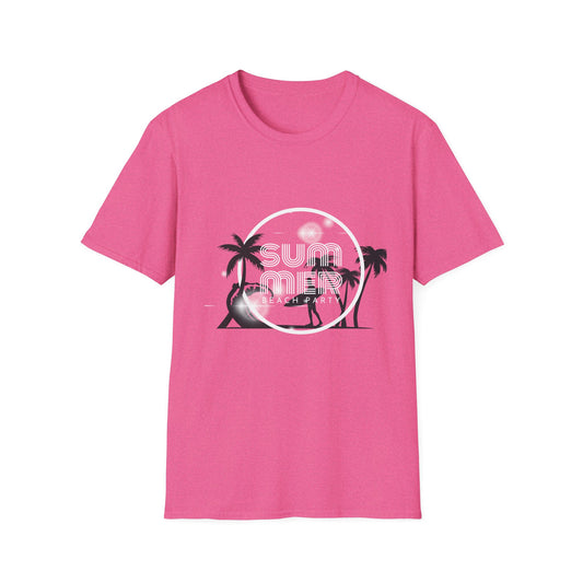 Surfer Palm Beach T-Shirt — Tropical Wave & Palm Trees Graphic Tee - Creations by Chris and Carlos