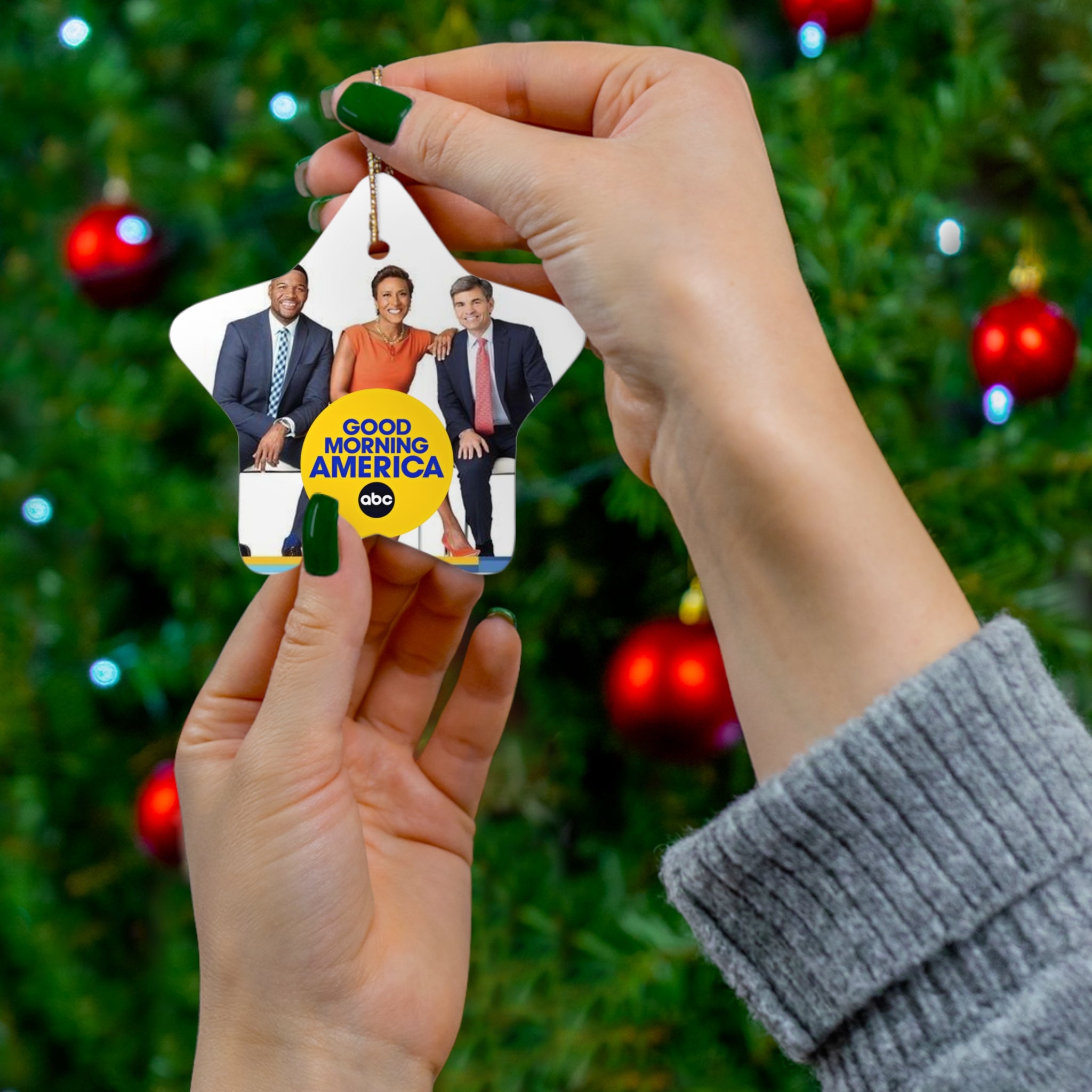 Good Morning America GMA- Ceramic Ornament, 4 Shapes - Creations by Chris and Carlos
