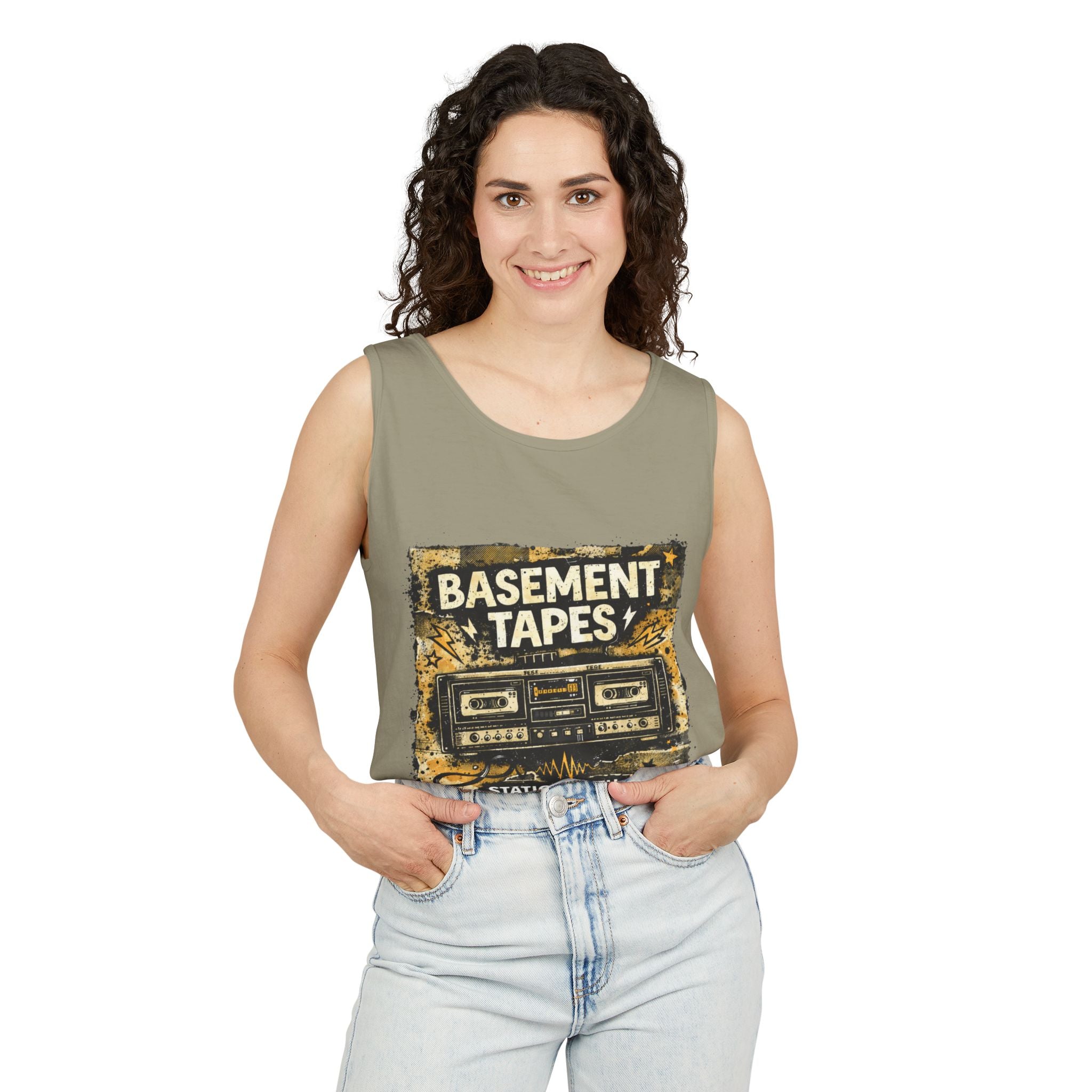 Basement Tapes Cassette Tank Top — Retro Music Graphic Tank - Creations by Chris and Carlos