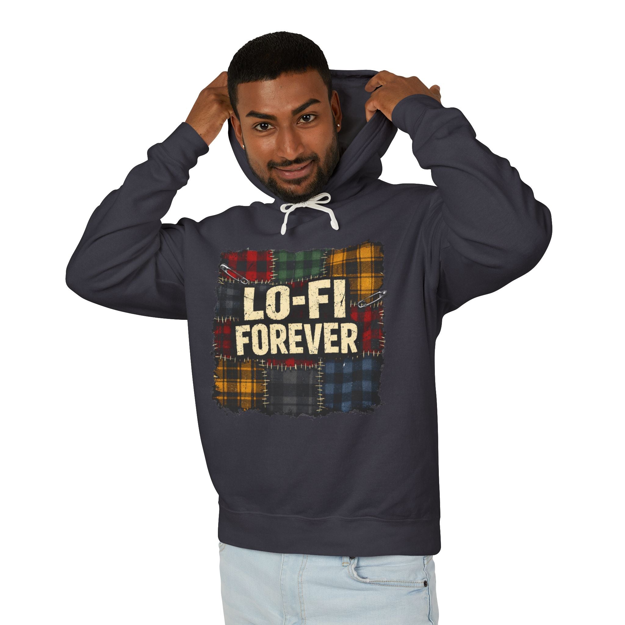 Lo-Fi Forever Plaid Hoodie — Retro Aesthetic Music Lover Sweatshirt - Creations by Chris and Carlos