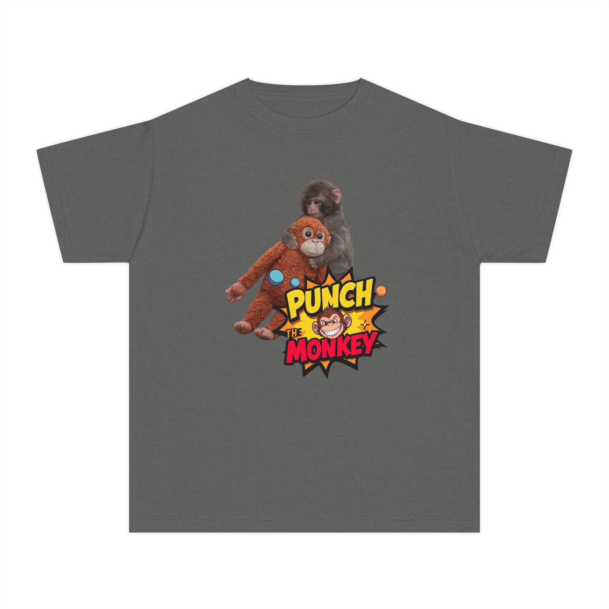 Punch Monkey Youth T‑Shirt — Cute Cartoon Monkey Graphic Tee for Kids - Creations by Chris and Carlos
