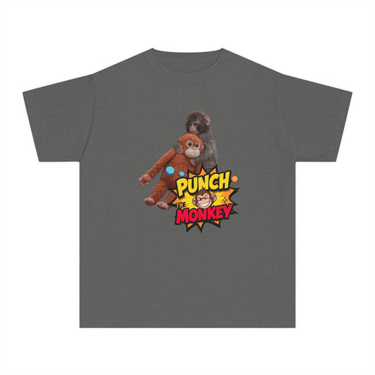 Punch Monkey Youth T‑Shirt — Cute Cartoon Monkey Graphic Tee for Kids - Creations by Chris and Carlos