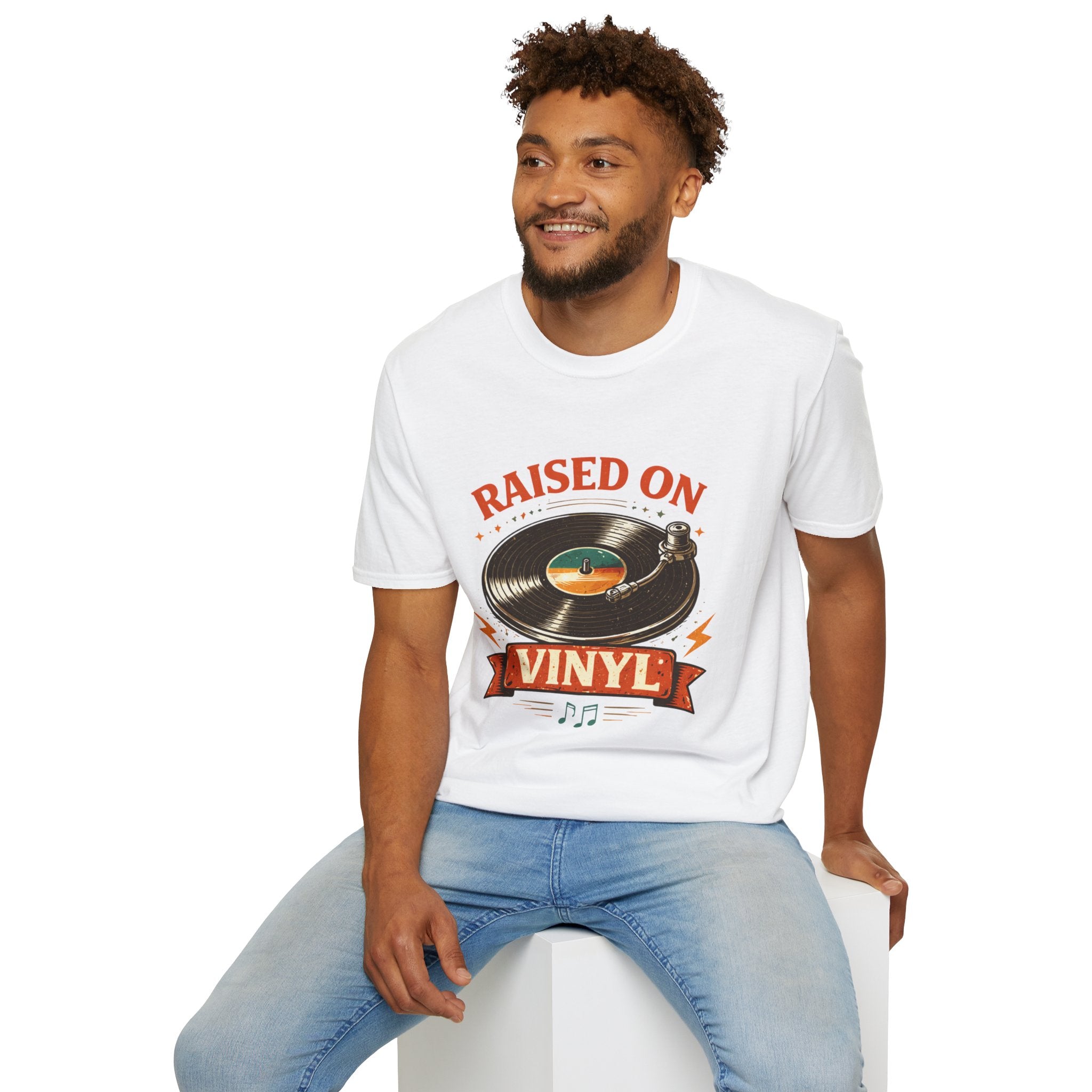Raised on Vinyl T-Shirt — Retro Record Lover Tee - Creations by Chris and Carlos