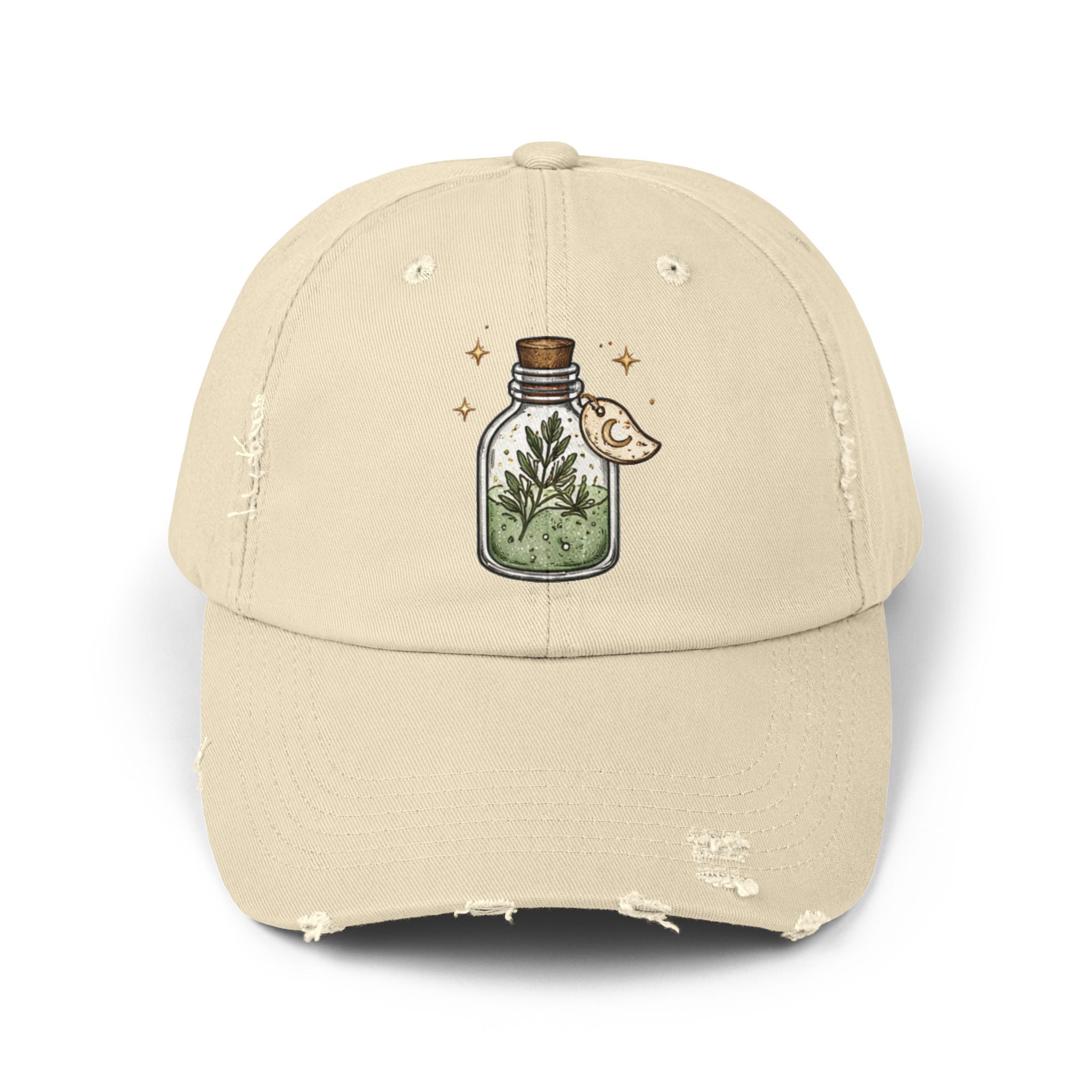 Old Soul Apothecary Distressed Black Cap — Mushroom & Herb Bottle Patch - Creations by Chris and Carlos