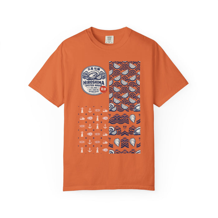 Hiroshima Wave Patch T-Shirt — Japanese Wave Pattern Graphic Tee