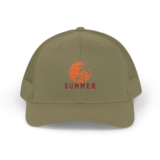 Trucker Cap - Sunset Palm 'SUMMER' Logo - Creations by Chris and Carlos