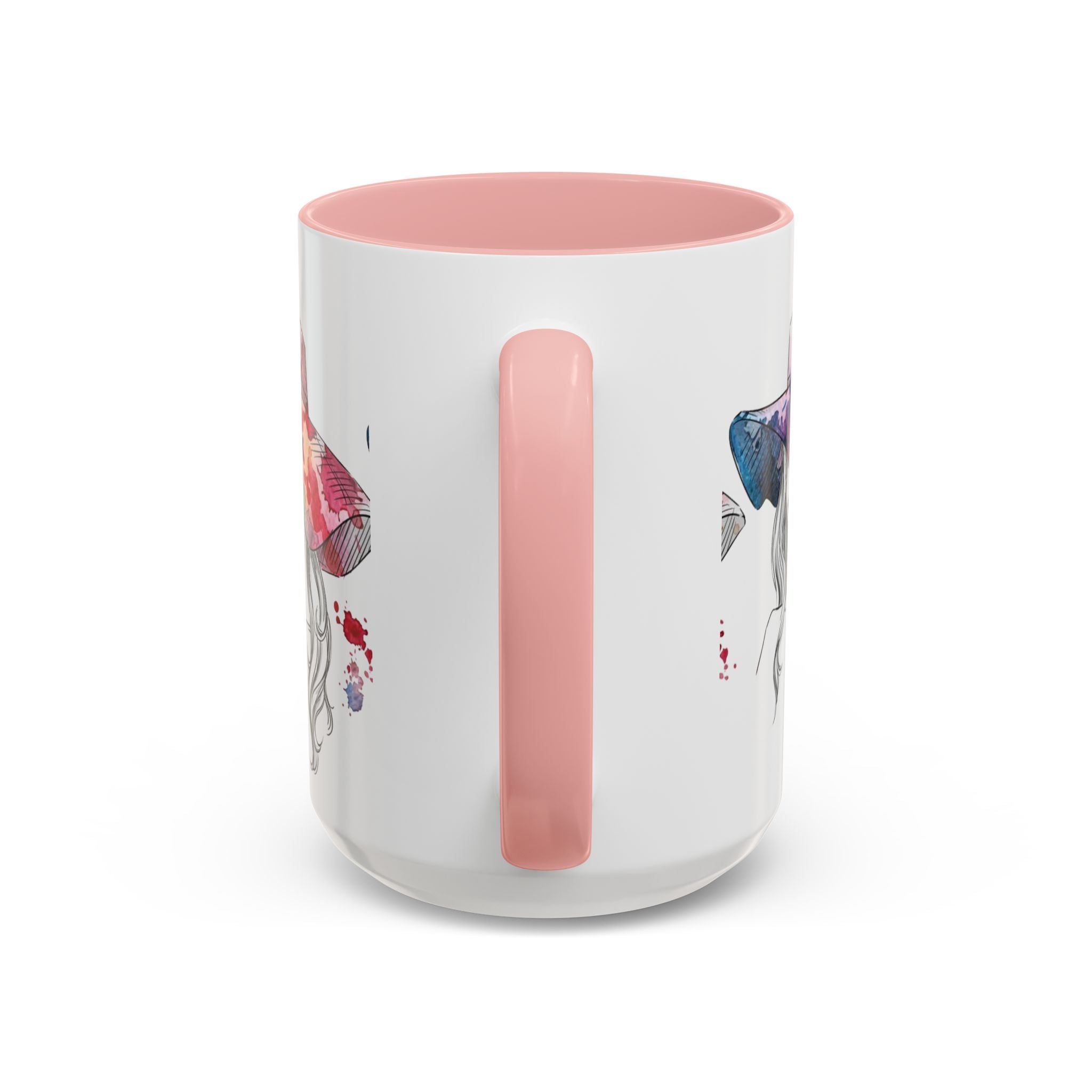 Watercolor Sun Hat Coffee Mug - Chic Fashion Illustration Accent Mug (11/15oz) - Creations by Chris and Carlos