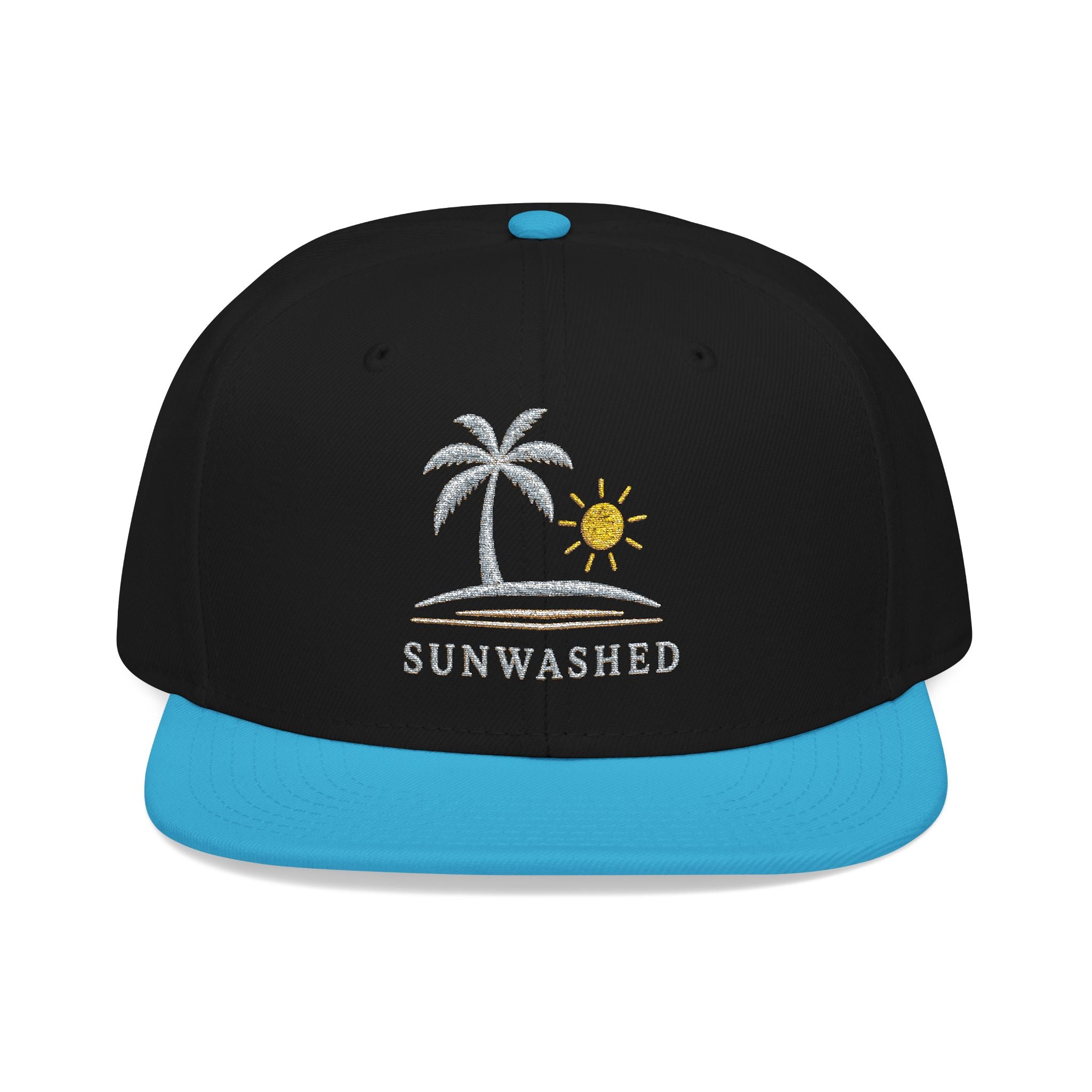 Crashed Palm Tree Snapback Hat — Embroidered Beach Sun Cap - Creations by Chris and Carlos
