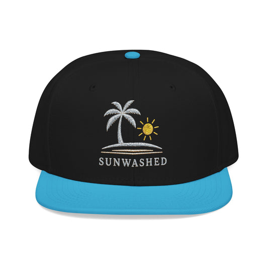 Crashed Palm Tree Snapback Hat — Embroidered Beach Sun Cap - Creations by Chris and Carlos