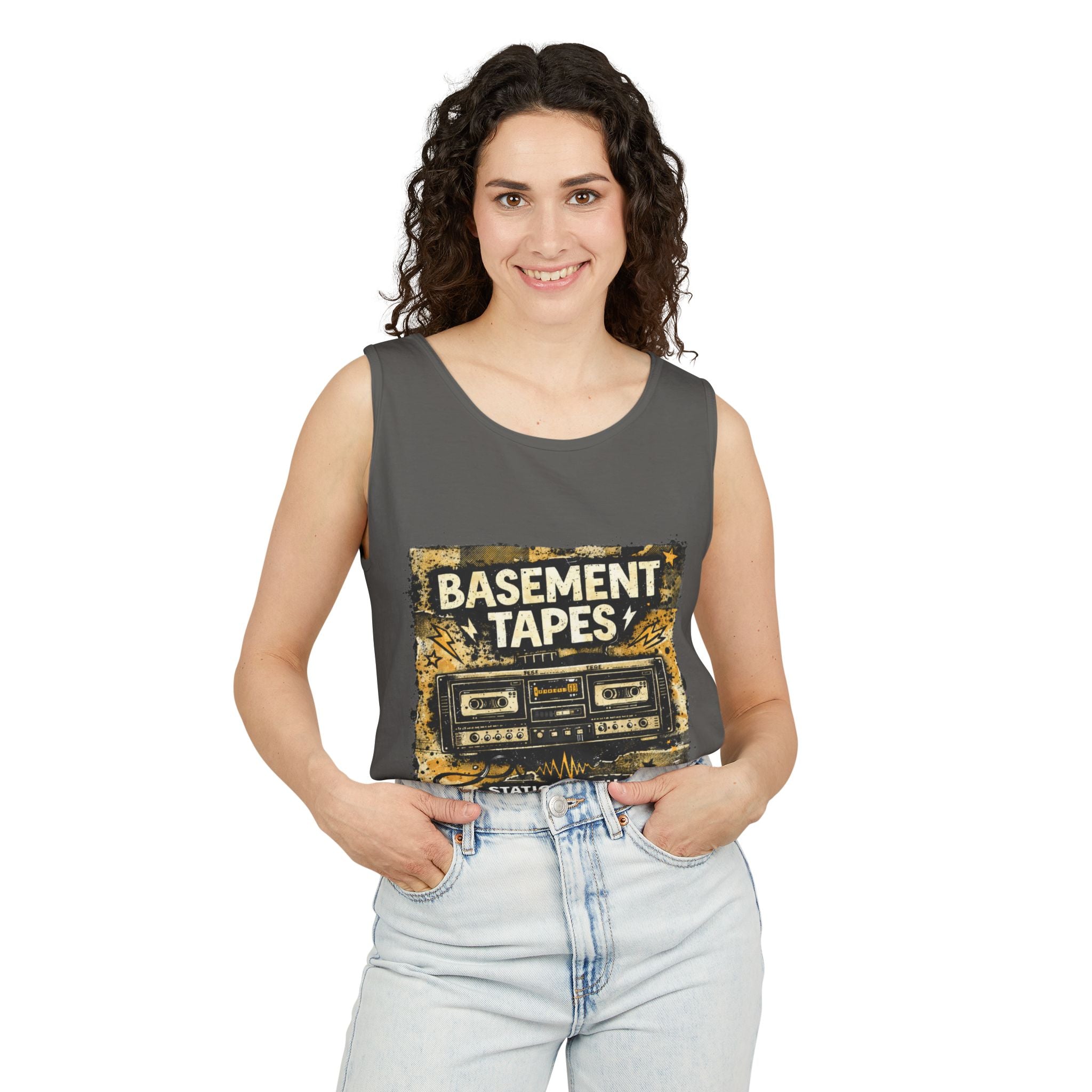 Basement Tapes Cassette Tank Top — Retro Music Graphic Tank - Creations by Chris and Carlos