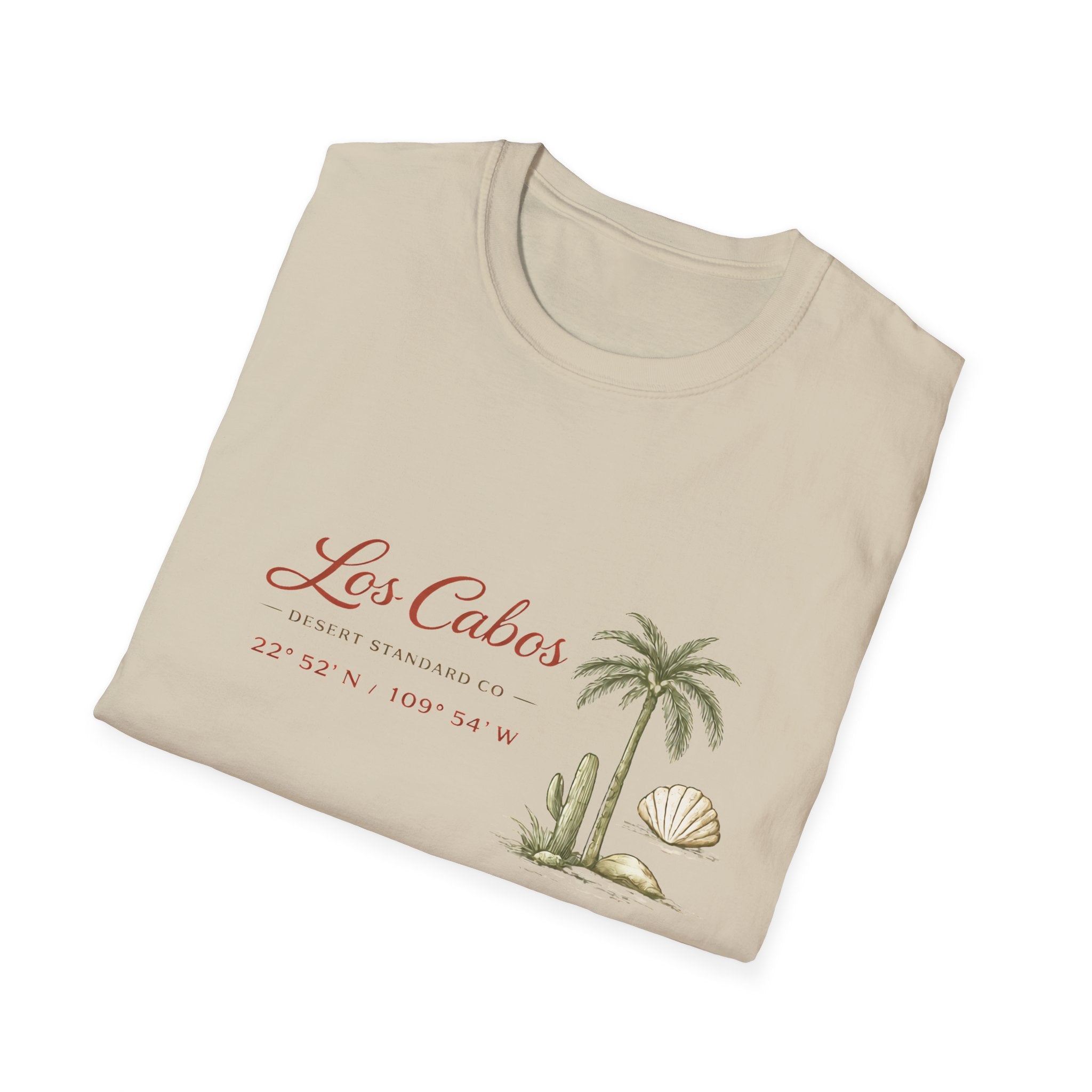 Los Cabos Palm Beach T-Shirt — Tropical Vacation Tee with Shell Graphic - Creations by Chris and Carlos