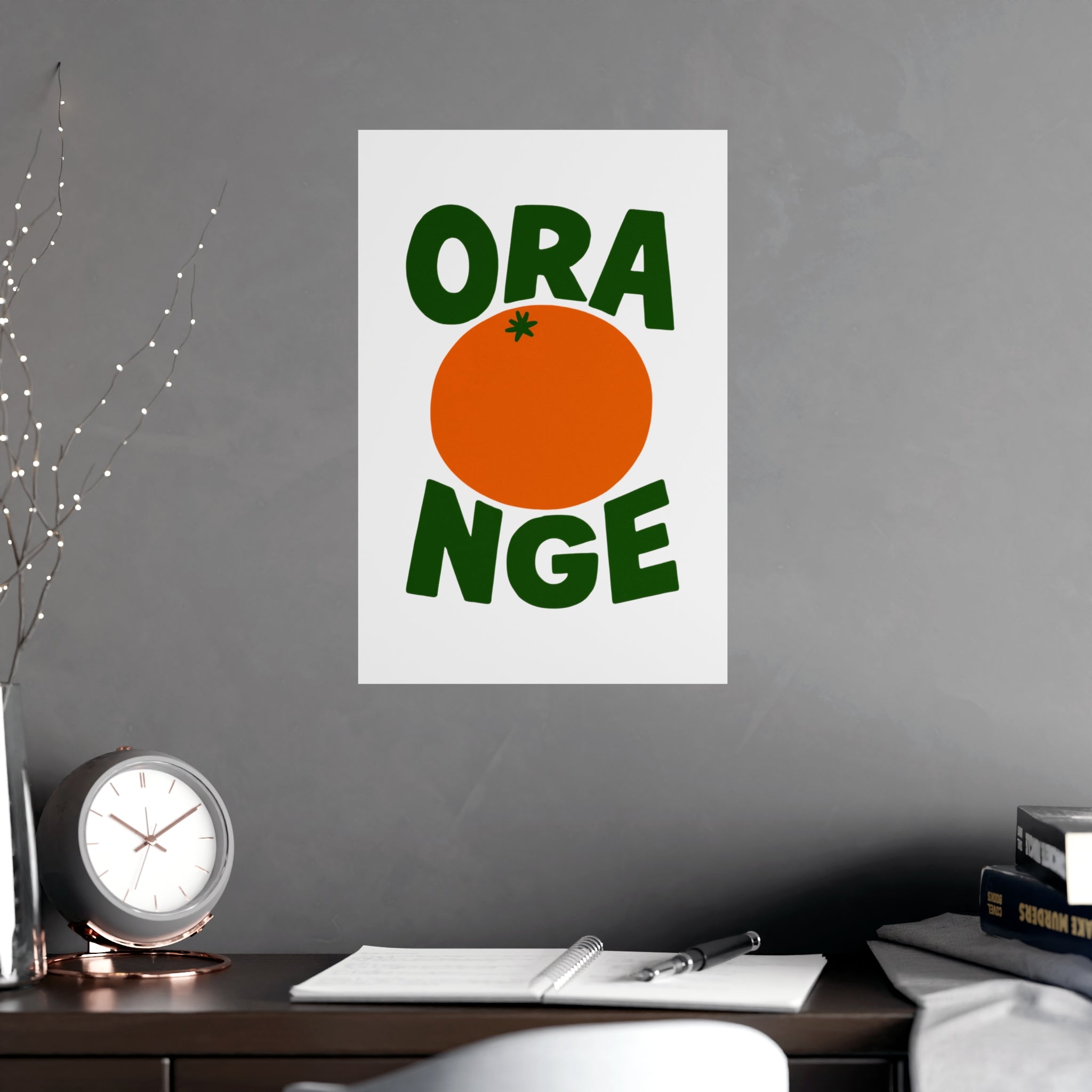 Orange Graphic Poster — Retro Fruit Wall Art Print - Creations by Chris and Carlos