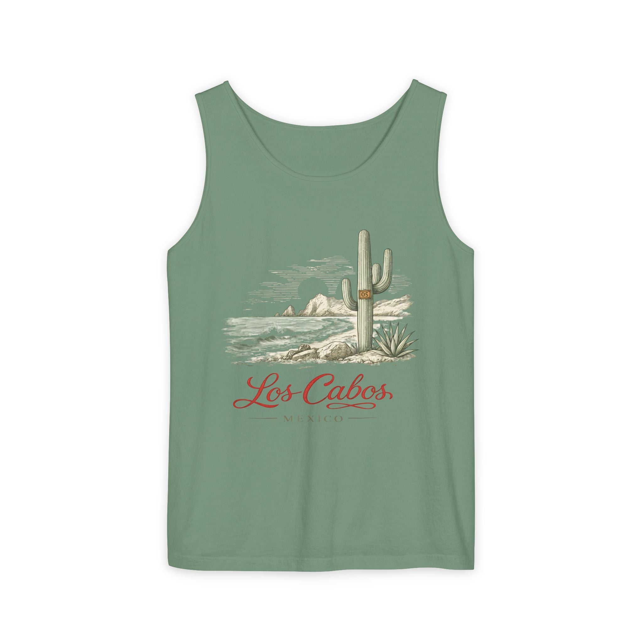 Los Cabos Cactus Beach Tank Top — Vintage Desert Coastal Vacation Tee - Creations by Chris and Carlos