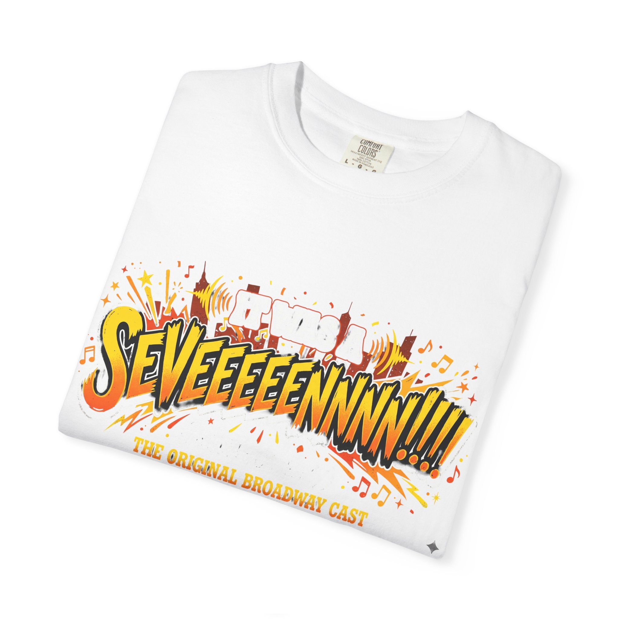 SEVEEEEEENNNN!!! Comic-Style Graphic T-Shirt - Creations by Chris and Carlos