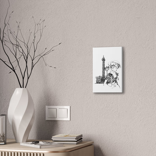 Parisian Fashion Sketch Canvas Stretched Art Print - Creations by Chris and Carlos