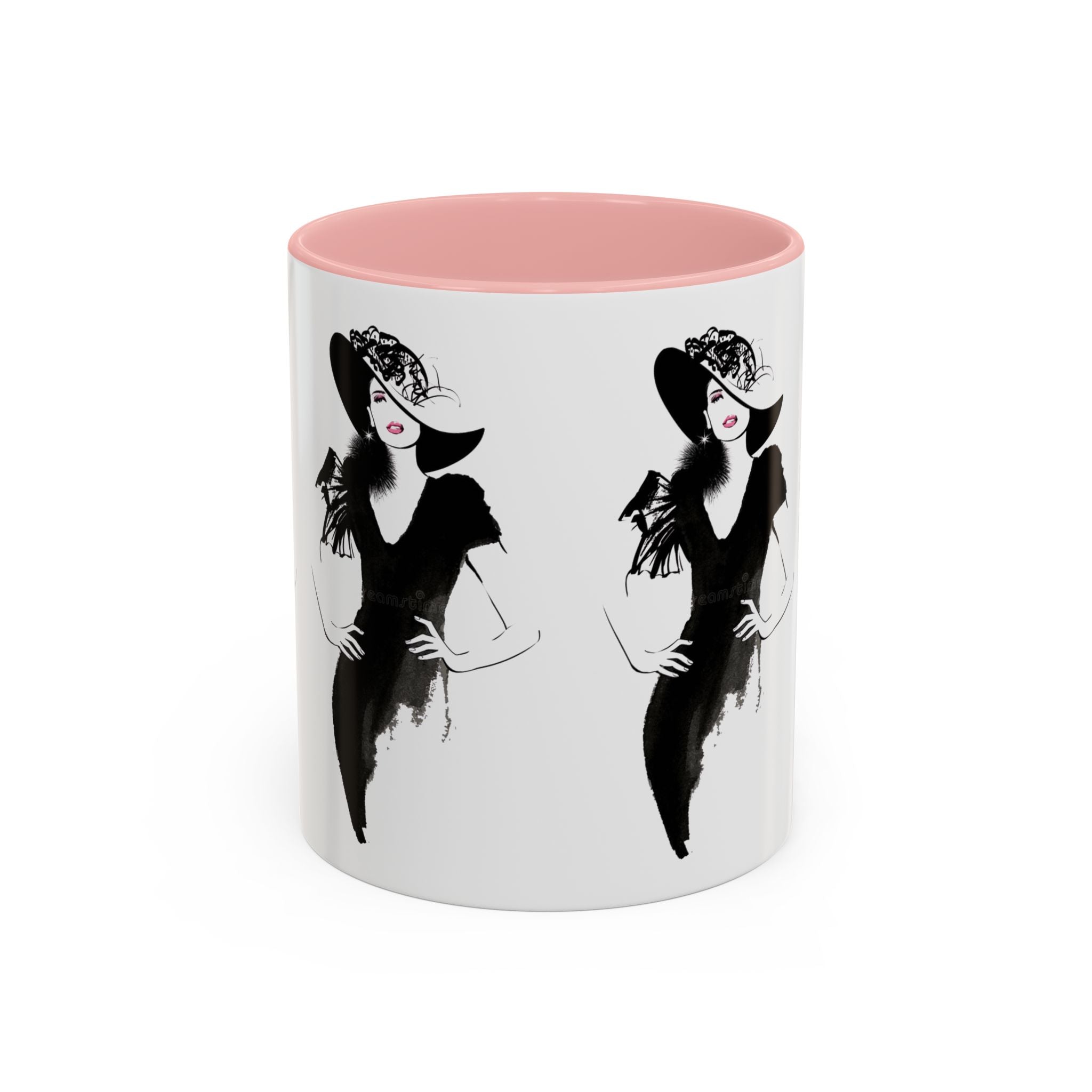 Elegant Lady Fashion Coffee Mug – Vintage Chic Black & White Accent - Creations by Chris and Carlos