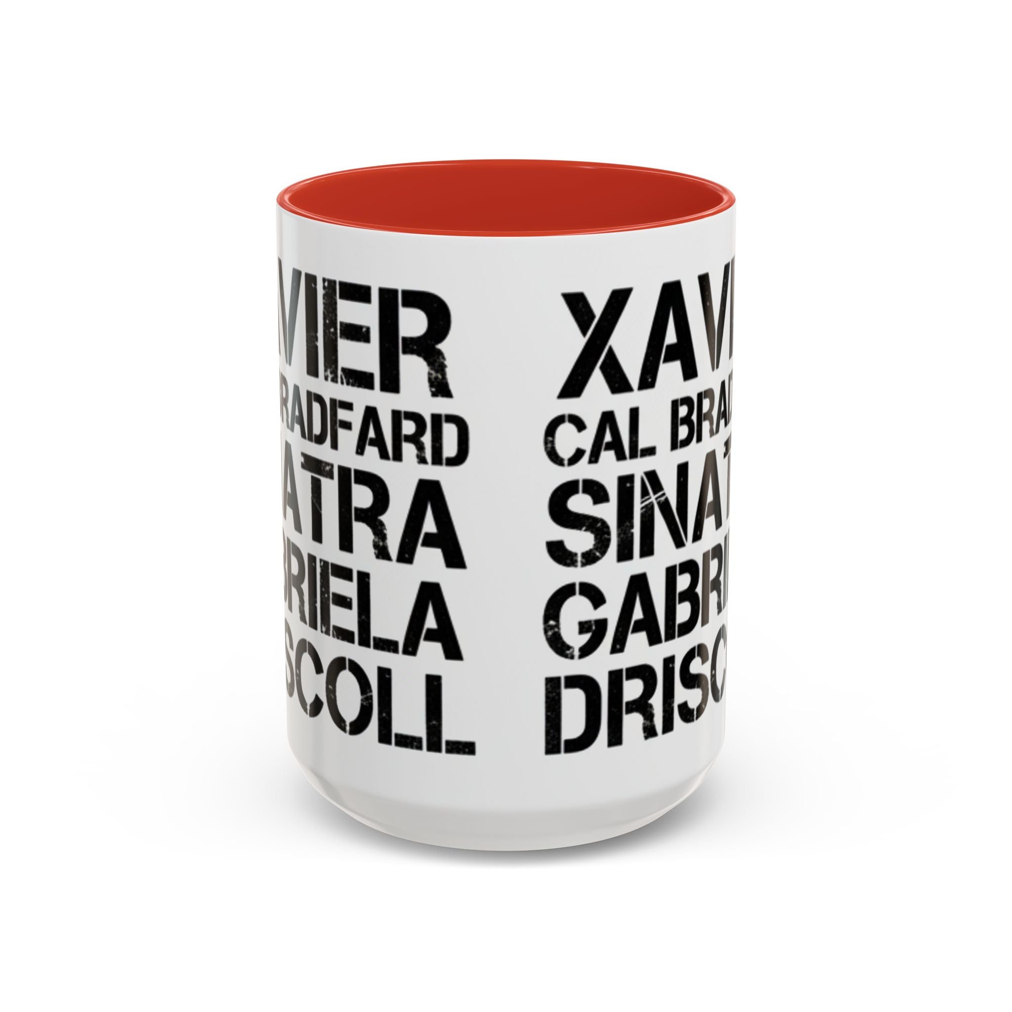 Paradise TV Show Typography Names Accent Coffee Mug — Bold Black Name List Design (11/15oz) - Creations by Chris and Carlos