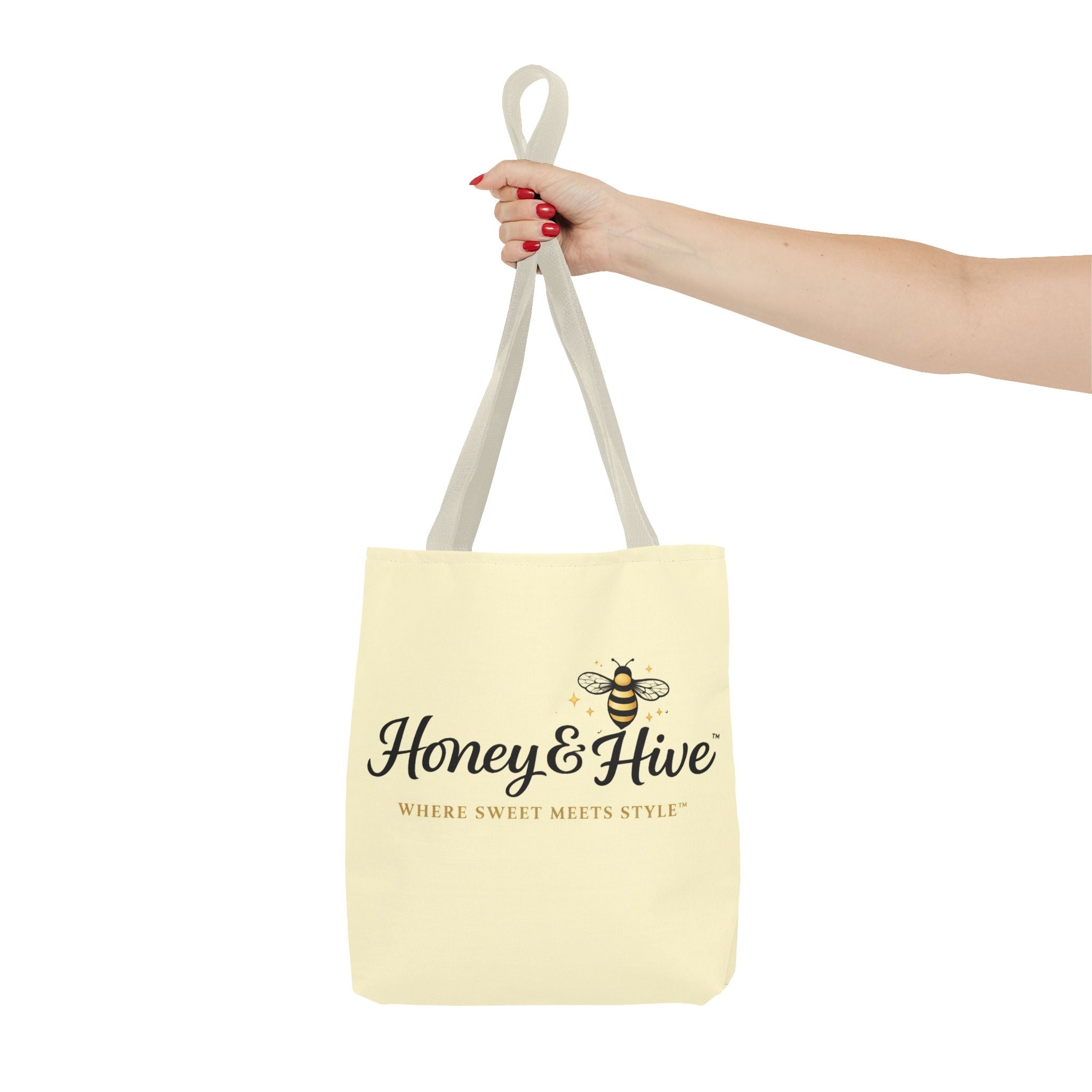 Honey & Hive Logo Tote Bag — Cute Bee Market Tote, "Where Sweet Meets Style" - Creations by Chris and Carlos