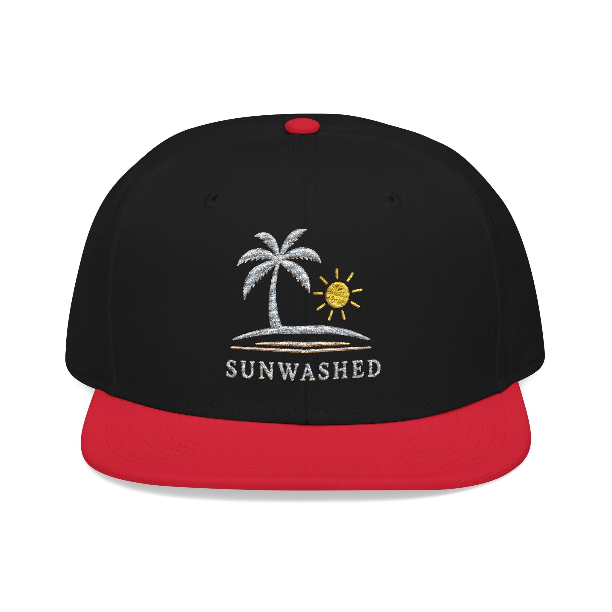Crashed Palm Tree Snapback Hat — Embroidered Beach Sun Cap - Creations by Chris and Carlos