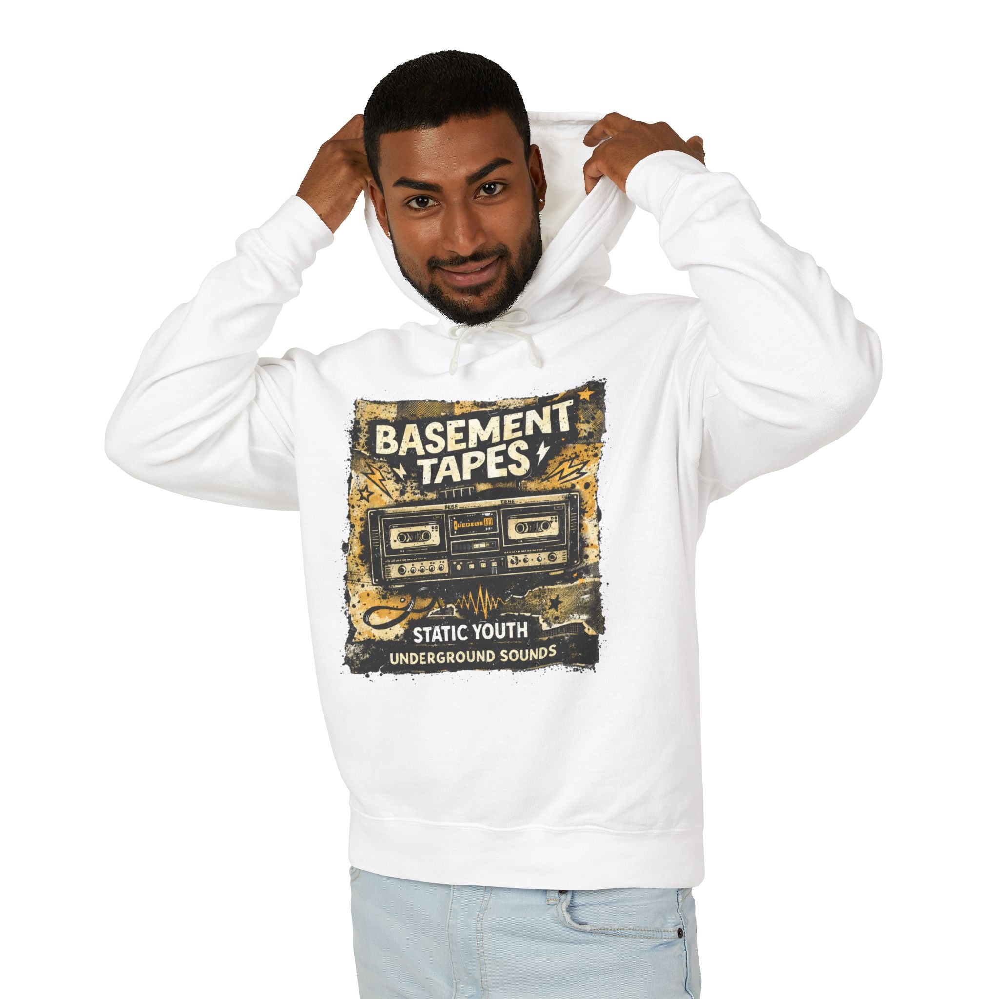 Basement Tapes Vintage Cassette Hoodie — Retro Music Streetwear - Creations by Chris and Carlos