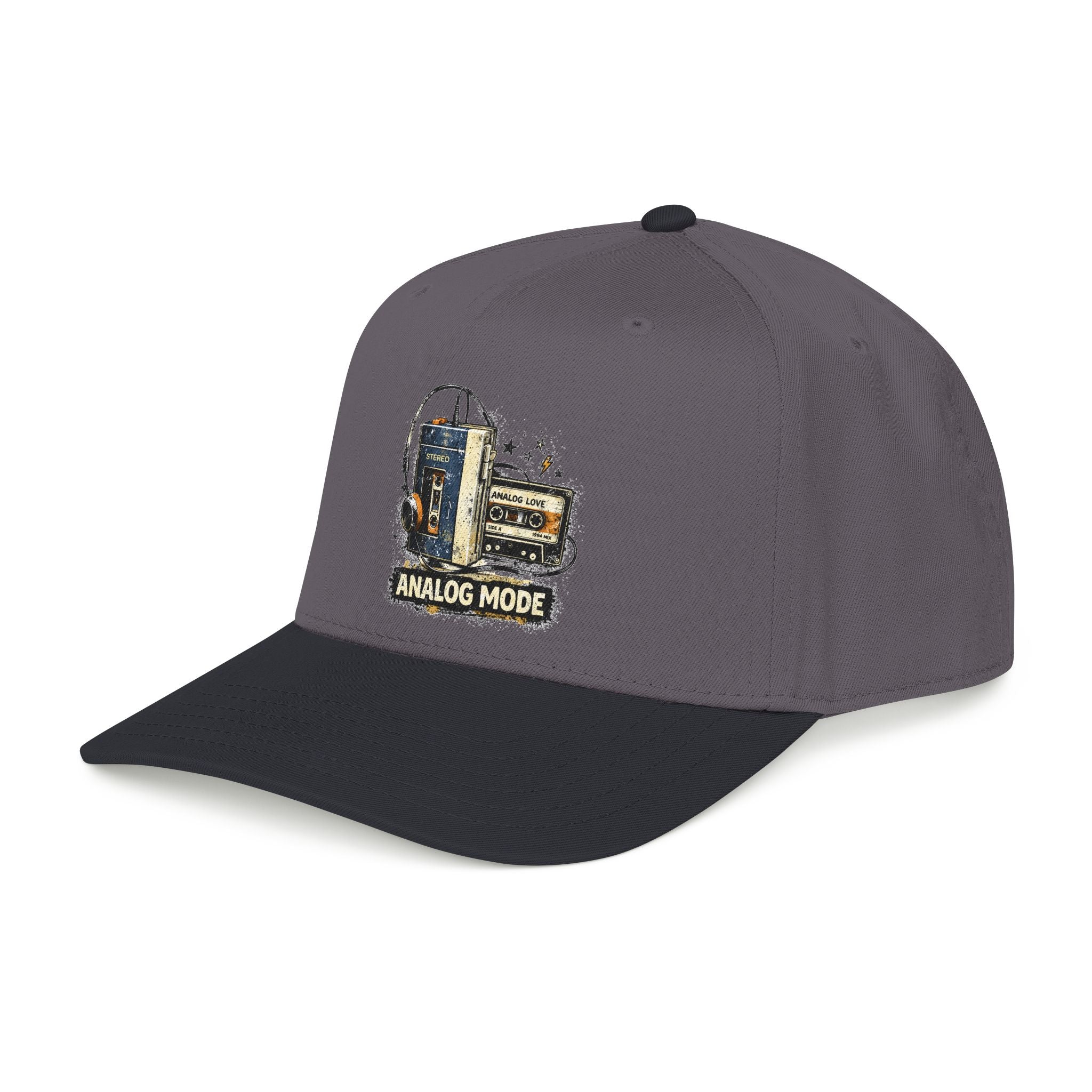 Analog Mode Baseball Cap — Vintage Camera & Tape Retro Hat - Creations by Chris and Carlos