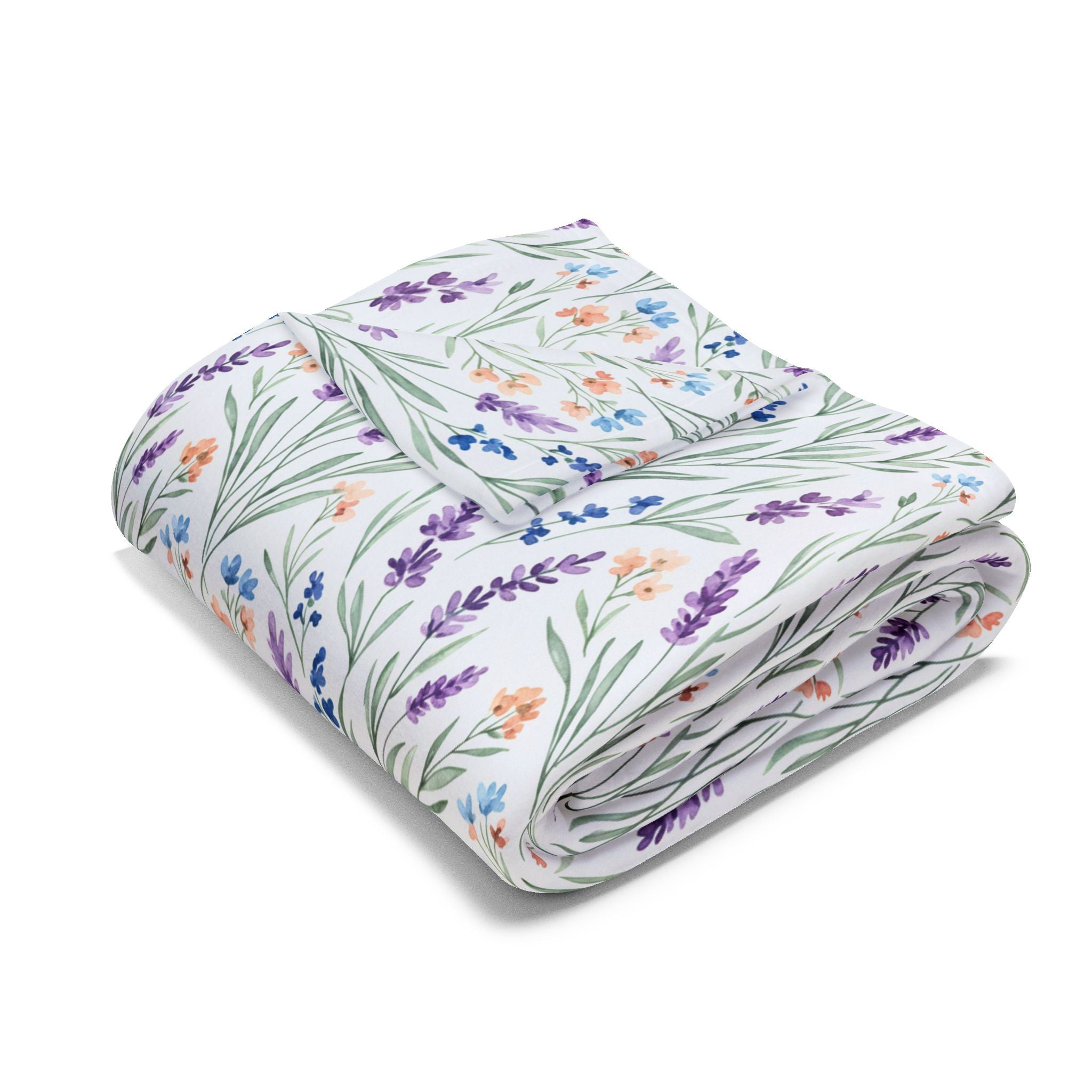 The Artisanal Flora Gallery Floral Lavender Fleece Blanket - Creations by Chris and Carlos