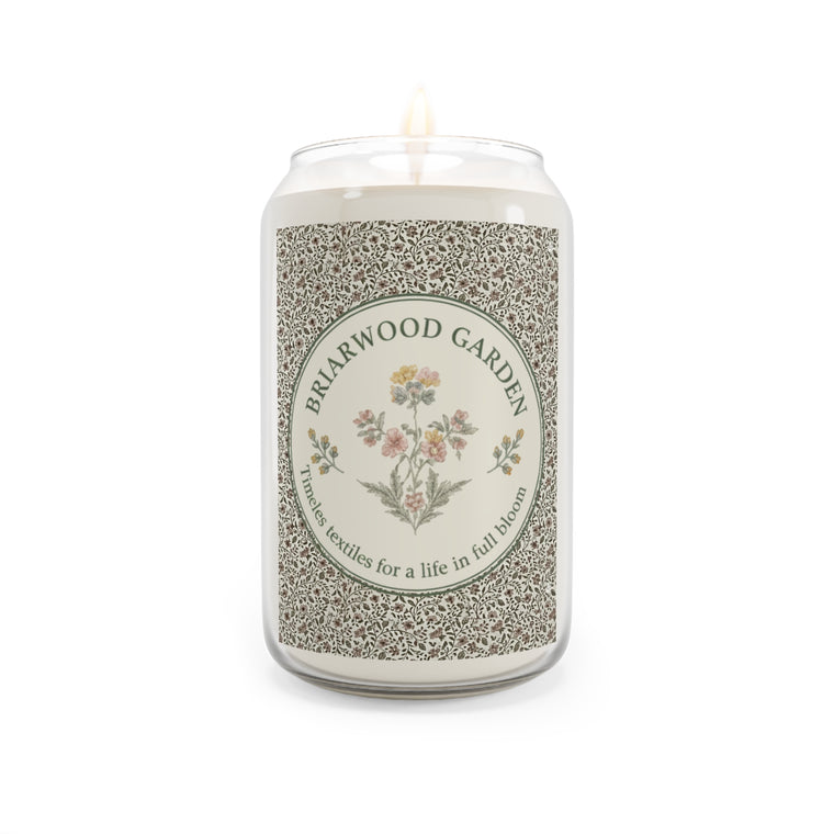 Briarwood Garden Scented Soy Candle — 13.75oz Floral Jam Jar Candle - Creations by Chris and Carlos