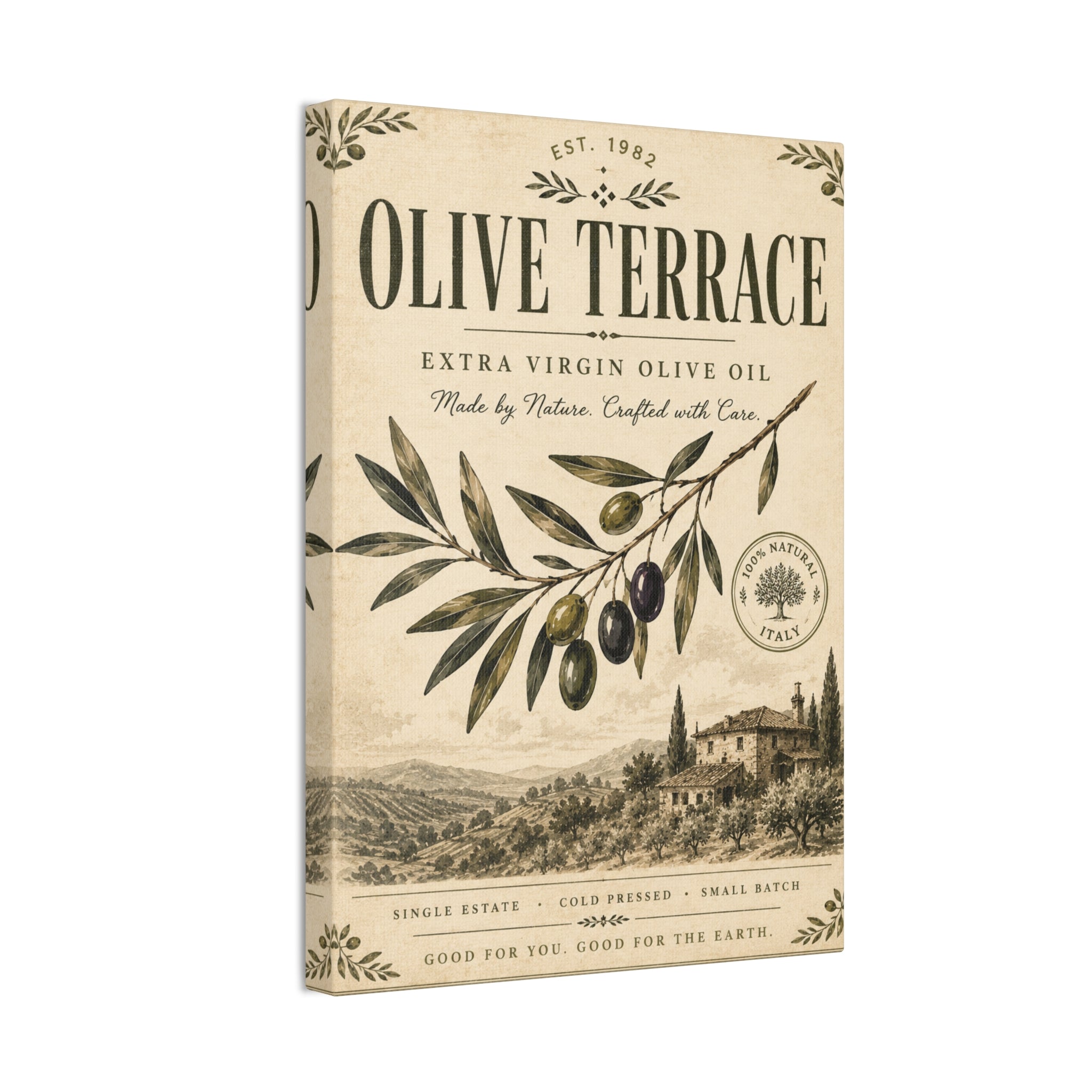 Olive Terrace Vintage Olive Oil Canvas Wall Art - Creations by Chris and Carlos
