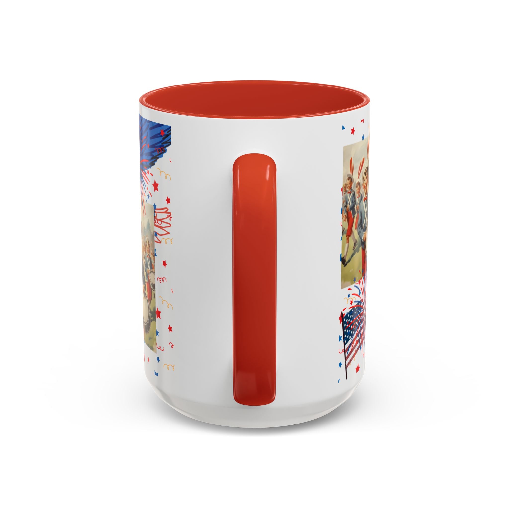 Patriotic Vintage 4th of July Accent Mug – 'Land of the Free, Home of the Brave' - Creations by Chris and Carlos