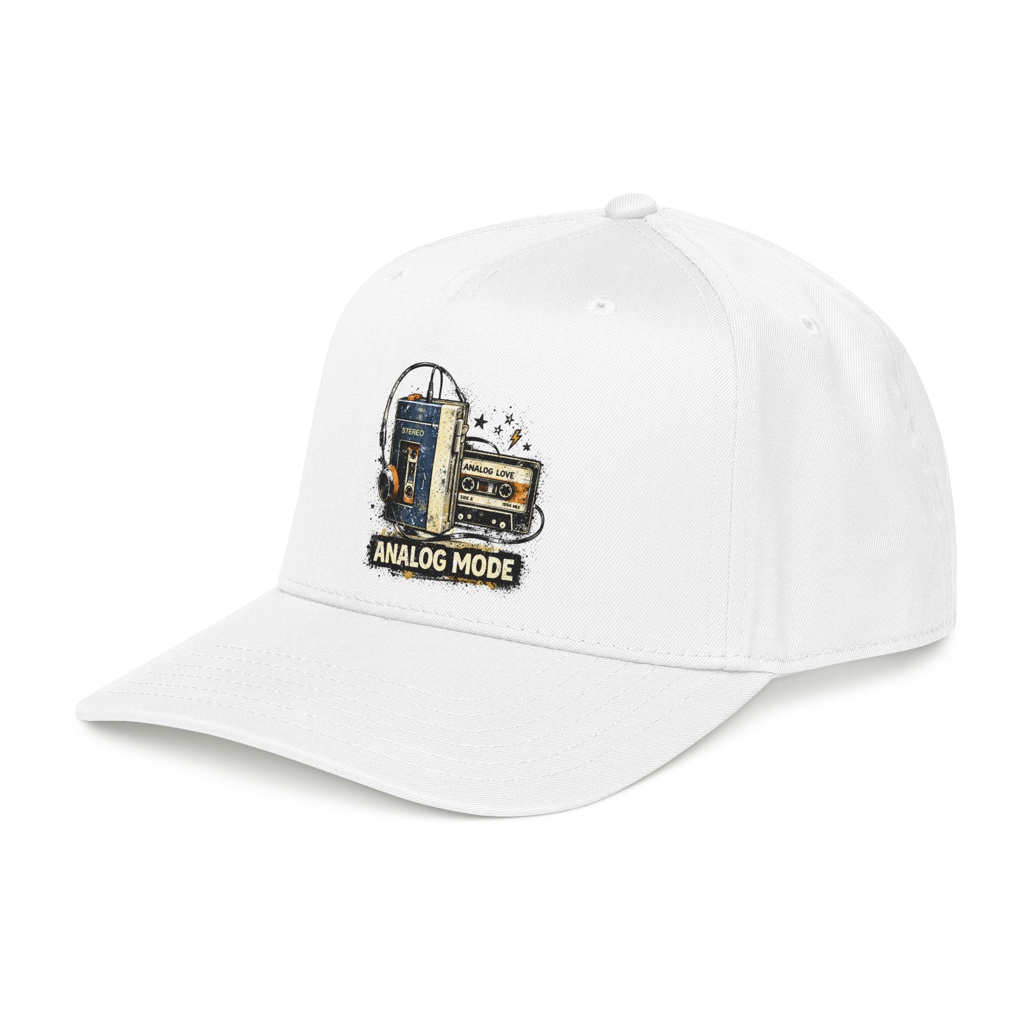 Analog Mode Baseball Cap — Vintage Camera & Tape Retro Hat - Creations by Chris and Carlos