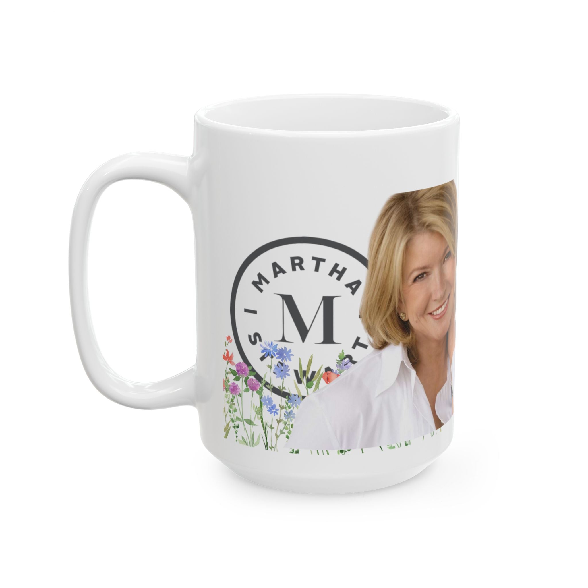 Martha- Martha Stewart Floral Portrait Ceramic Mug (11oz & 15oz) - Creations by Chris and Carlos