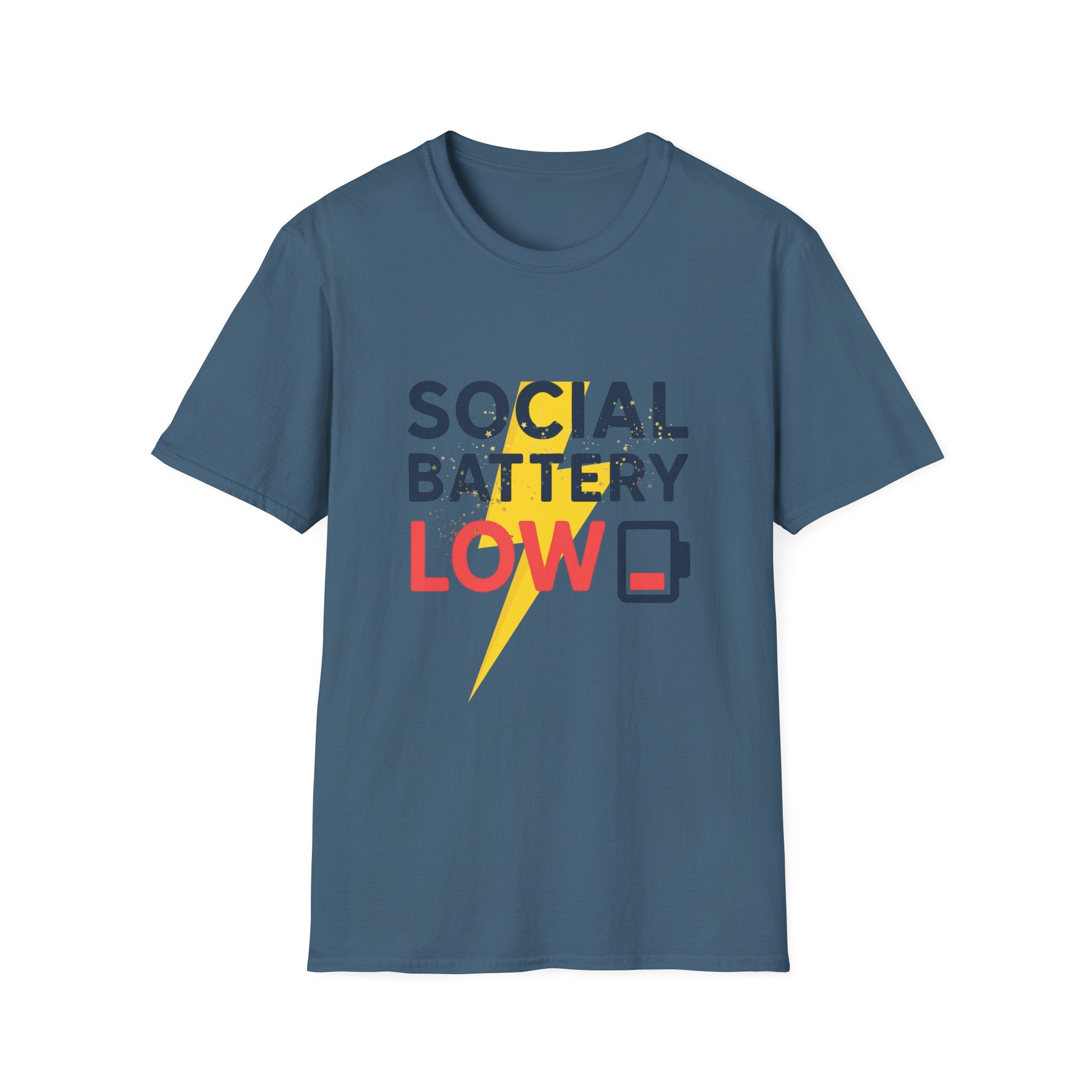 Social Battery Low T-Shirt — Funny Introvert Graphic Tee - Creations by Chris and Carlos