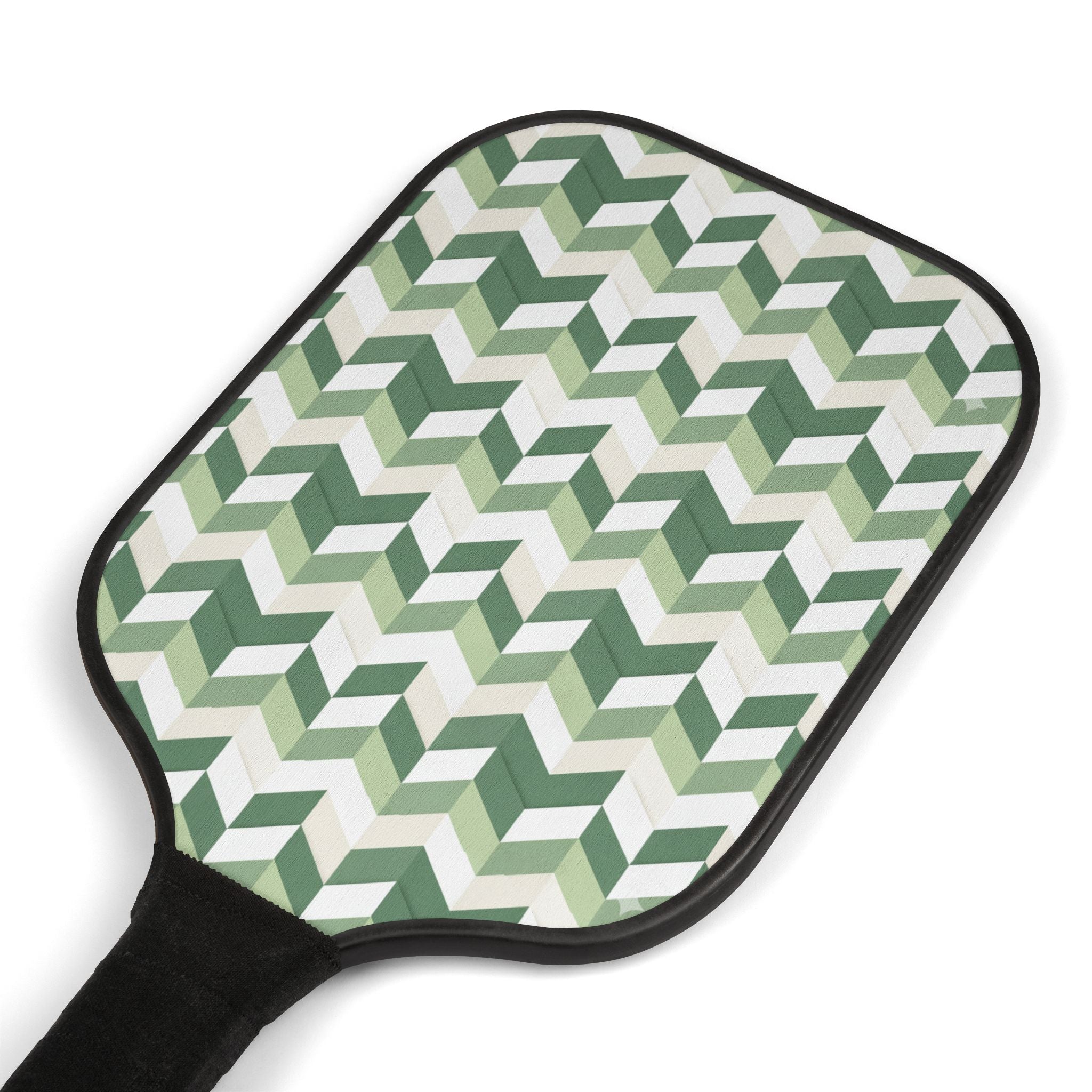 Green Chevron Pickleball Paddles Set — 2-Pack with Balls - Creations by Chris and Carlos