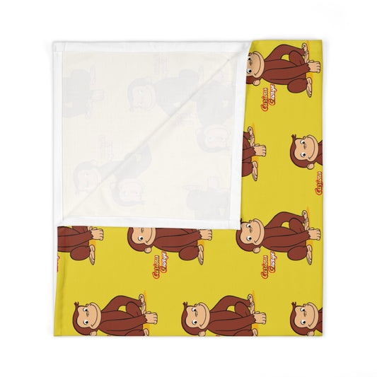Curious George Monkey Baby Swaddle Blanket — Soft Cartoon Monkey Print for Newborns & Baby Showers - Creations by Chris and Carlos