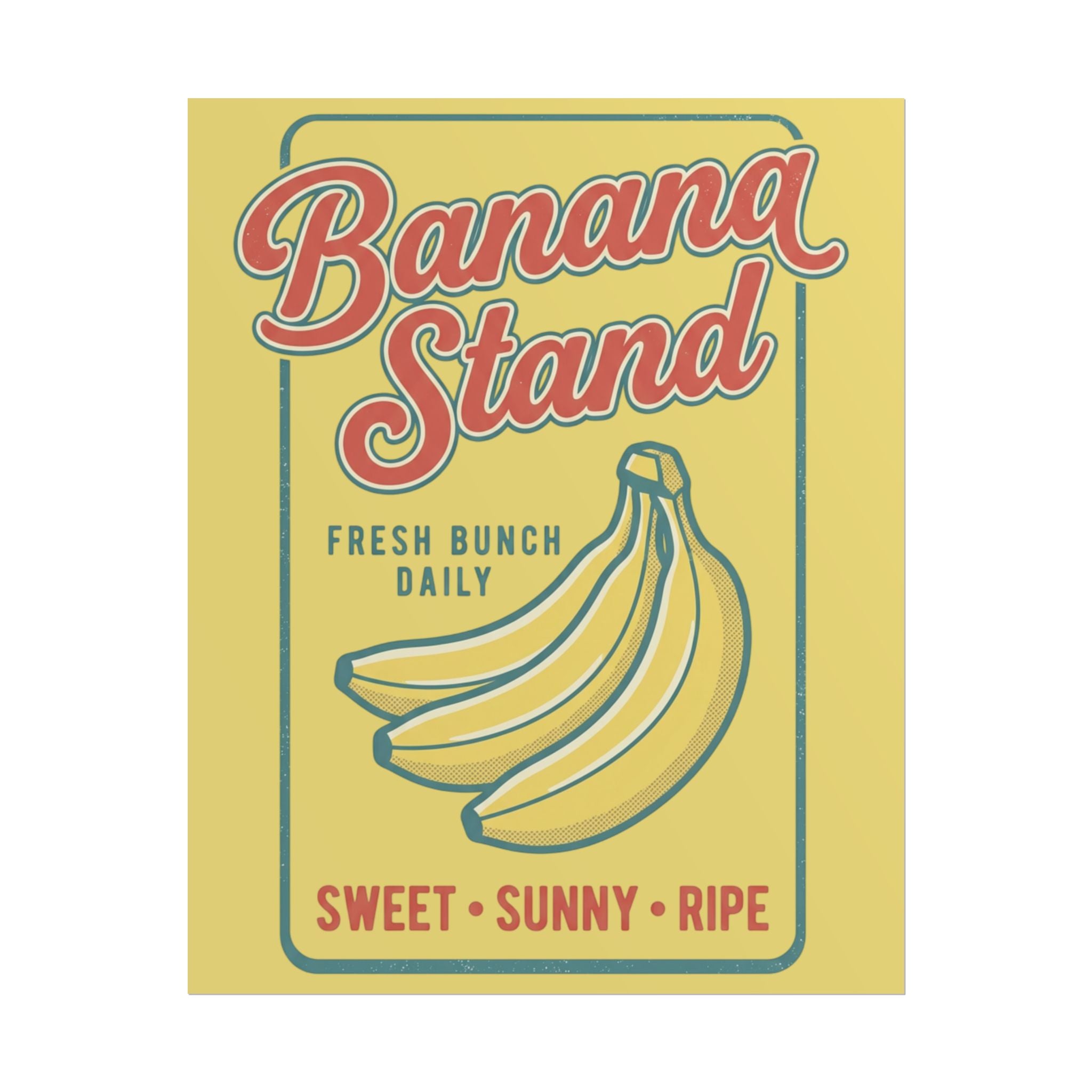Banana Stand Retro Poster — Vintage Fruit Market Wall Art (Rolled Poster) - Creations by Chris and Carlos