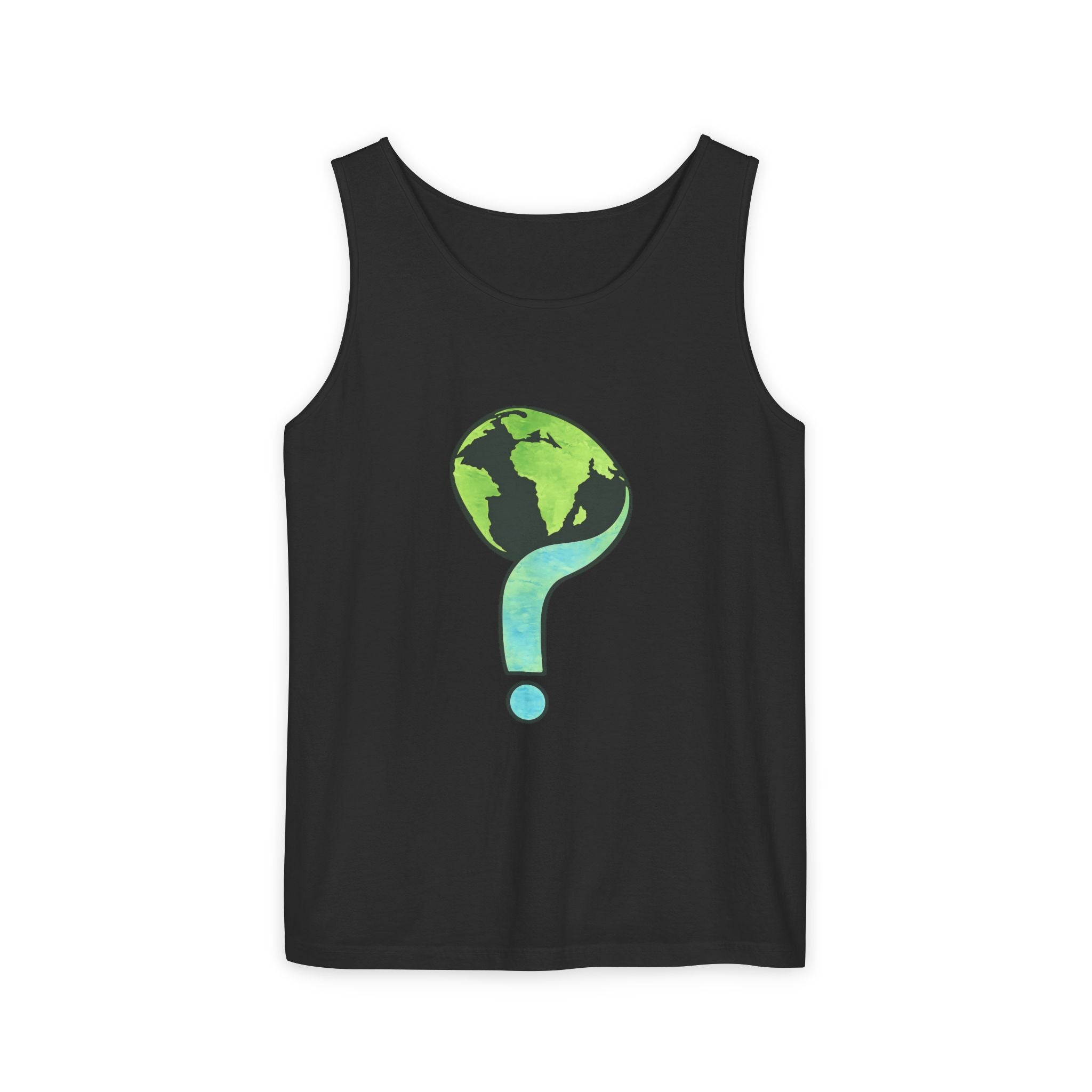 Earth Question Mark Tank Top — Sustainable Planet Graphic Tank - Creations by Chris and Carlos