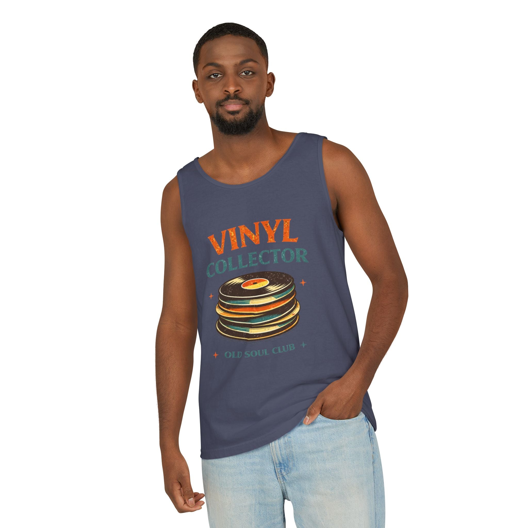 Vinyl Collector Tank Top — Old Soul Club Retro Record Lover Tee - Creations by Chris and Carlos