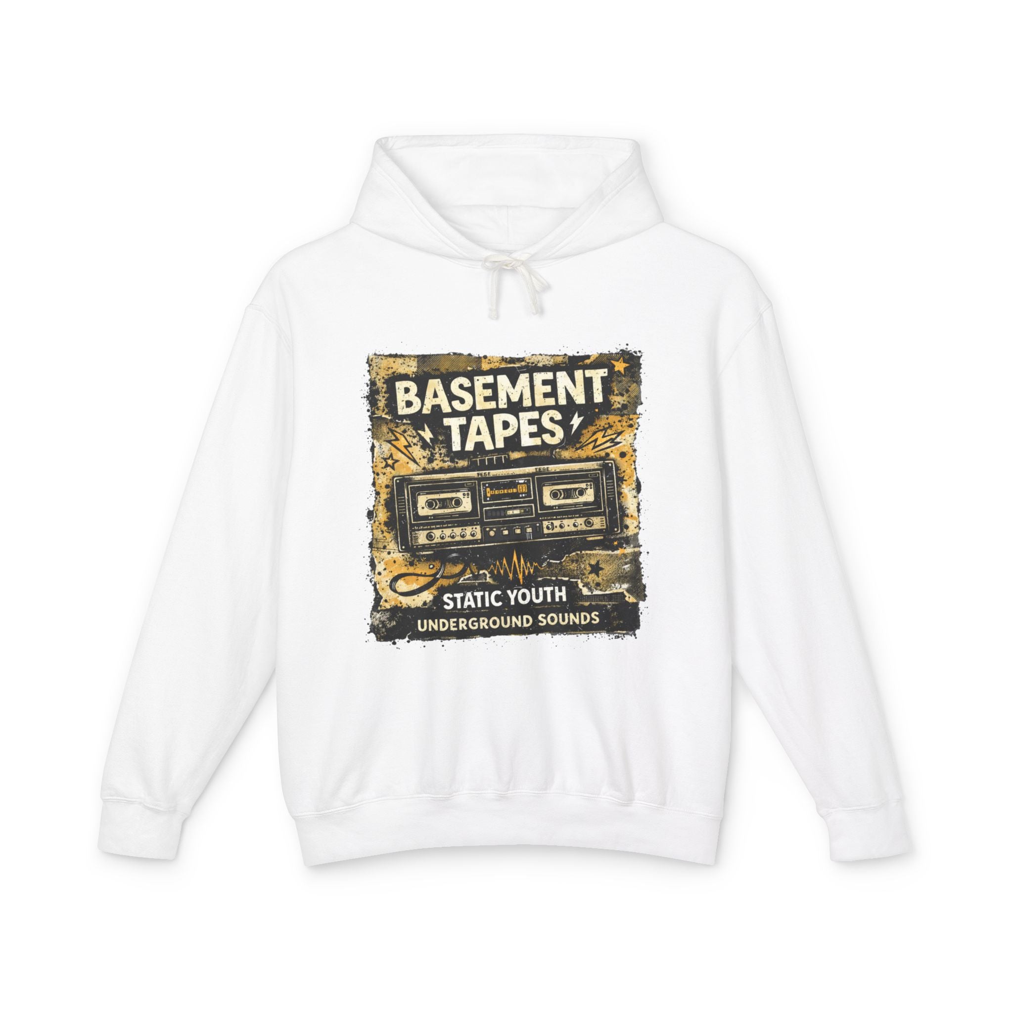 Basement Tapes Vintage Cassette Hoodie — Retro Music Streetwear - Creations by Chris and Carlos