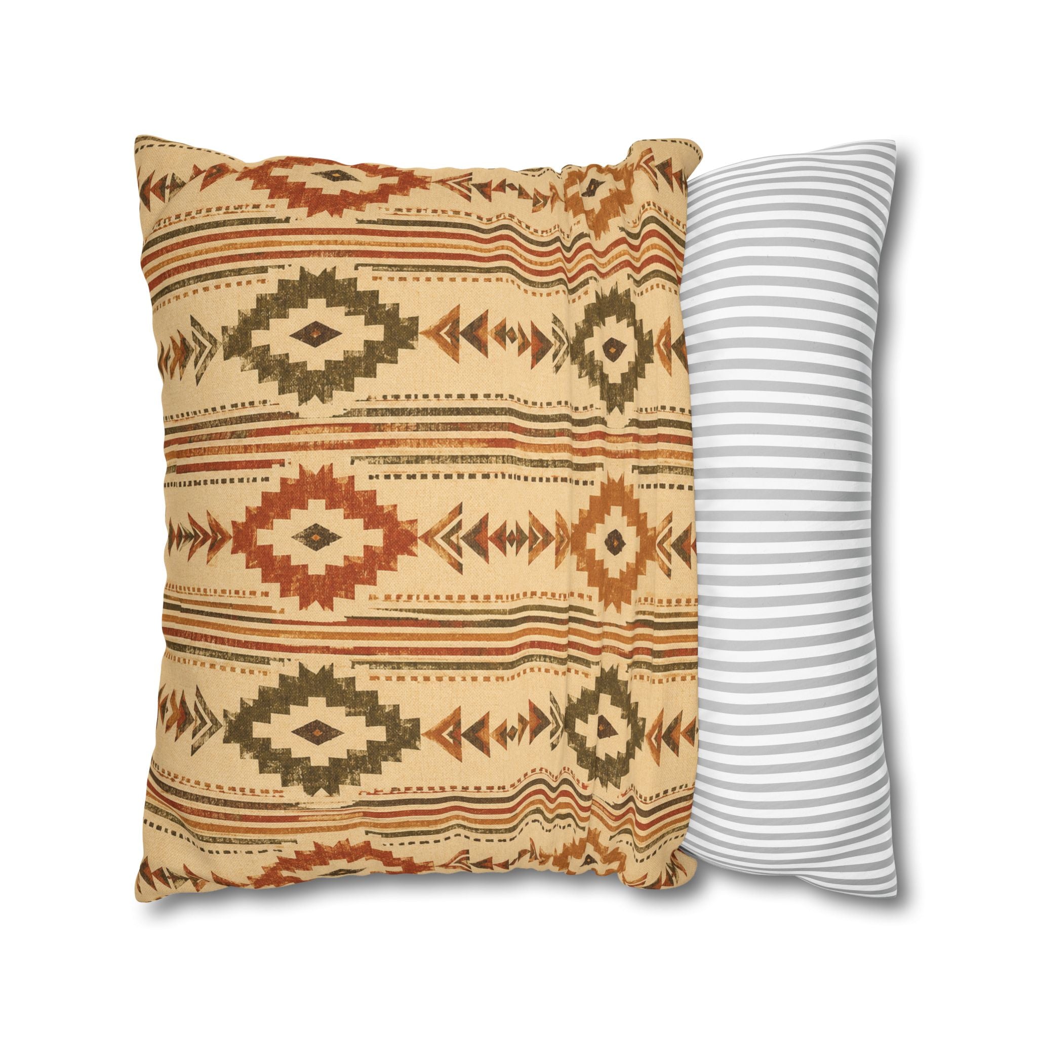 Southwestern Geometric Throw Pillowcase — Aztec Diamond Pattern - Creations by Chris and Carlos
