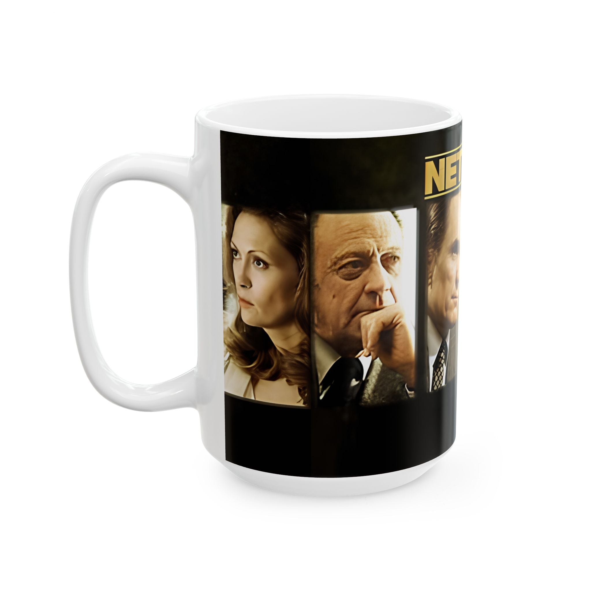 Network Movie Cast Ceramic Mug — Vintage Film Poster Coffee Cup (11oz/15oz) - Creations by Chris and Carlos