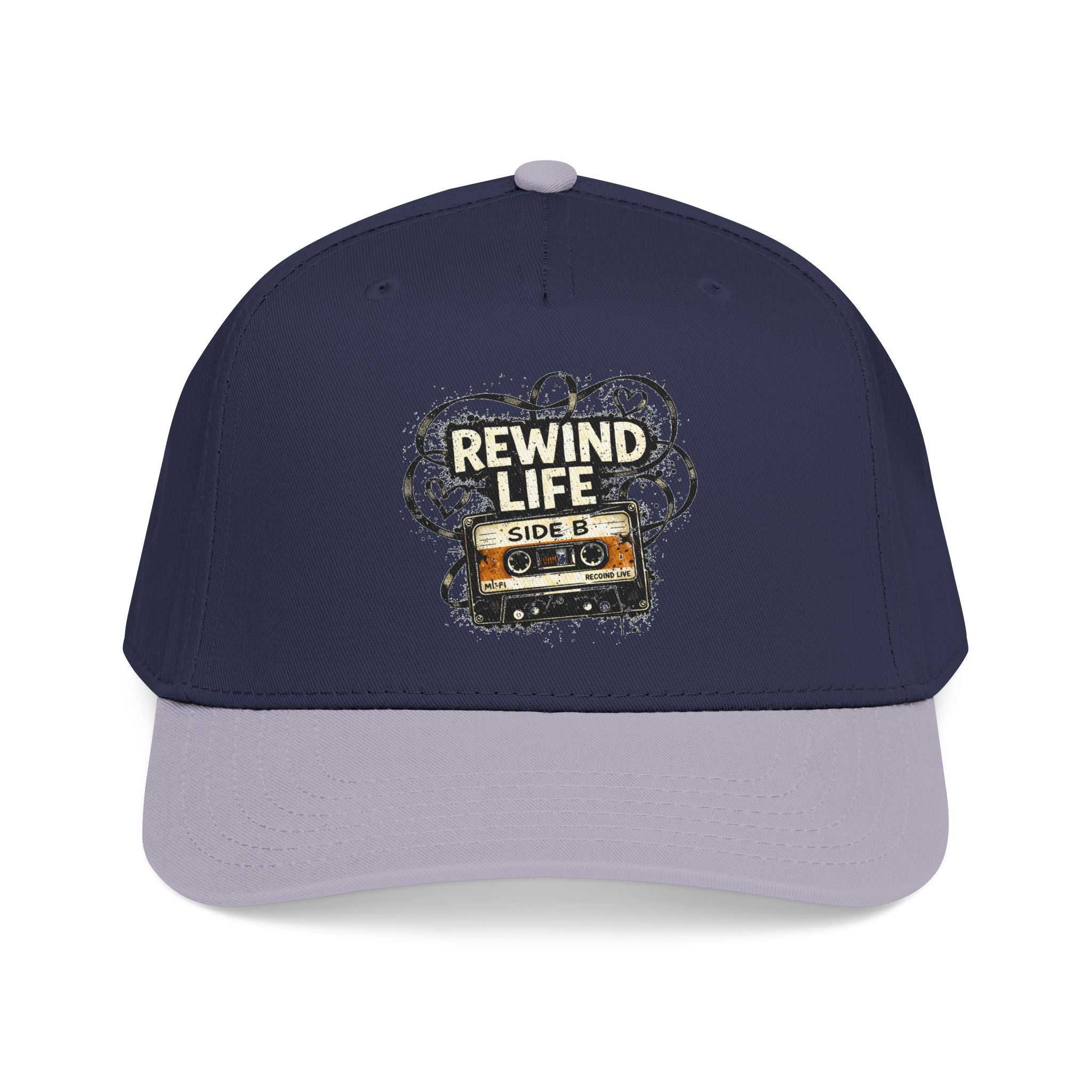 Rewind Life Cassette Cap — Retro Music Mid-Profile Baseball Hat - Creations by Chris and Carlos