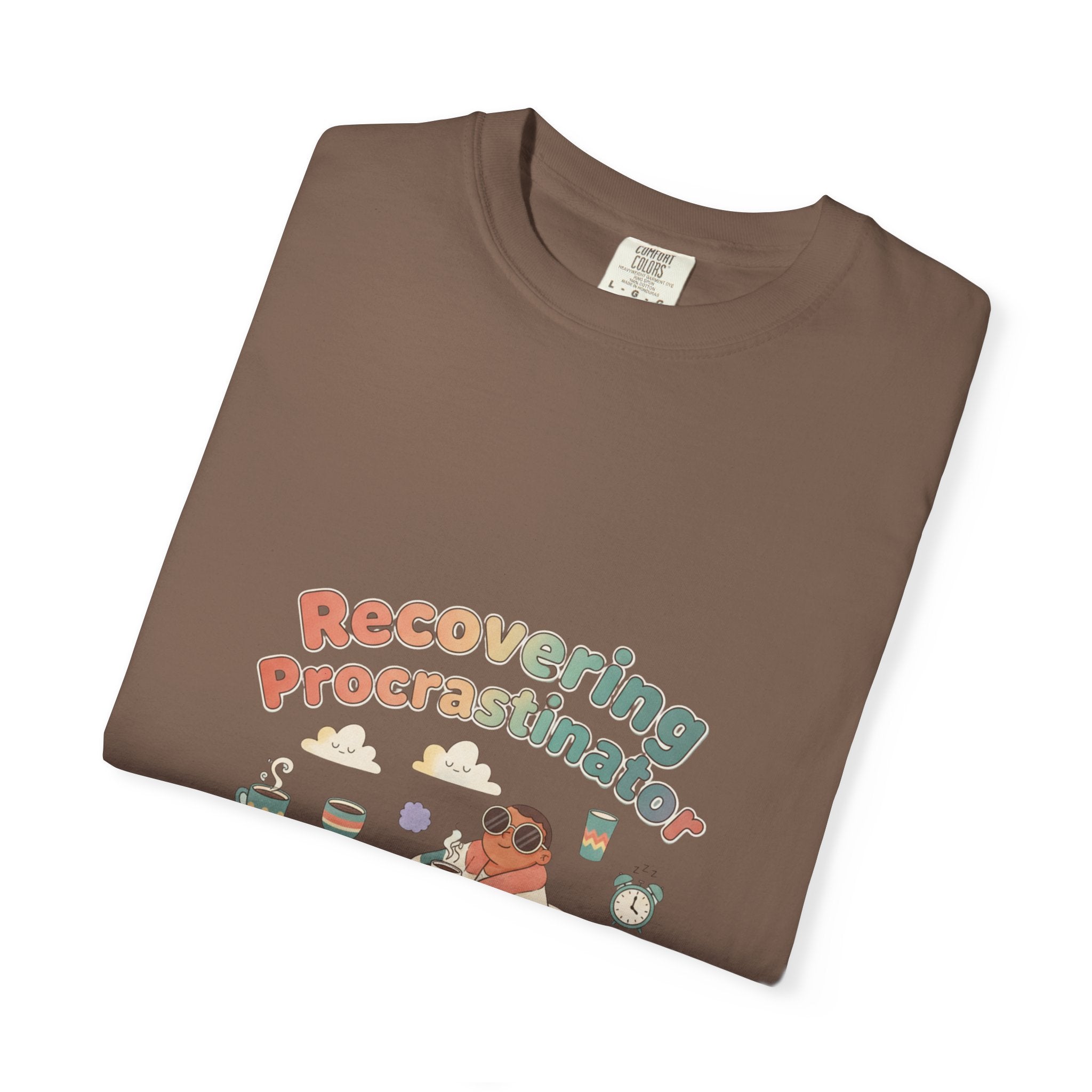 T-Shirt — "Recovering Procrastinator" Funny Retro Graphic Tee - Creations by Chris and Carlos