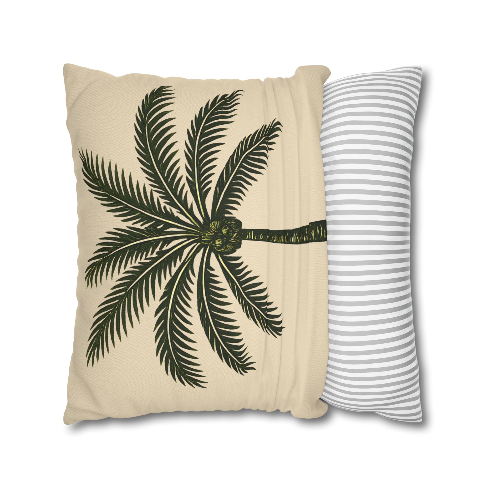 Palm Tree Throw Pillowcase — Tropical Decorative Pillow Cover - Creations by Chris and Carlos
